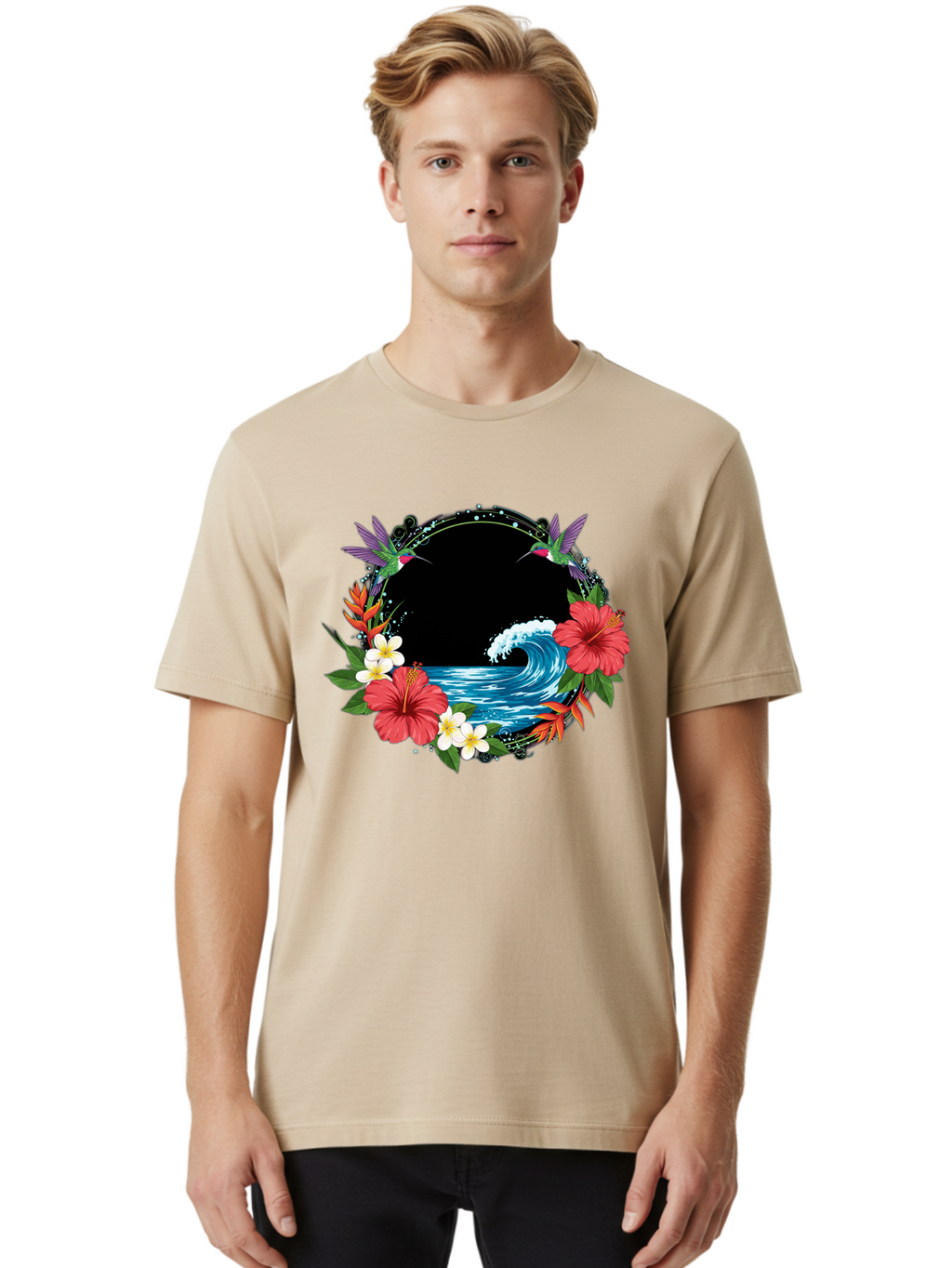 Hummingbird-Ocean-Wave Men'S Graphic Tee, 100% Cotton, Comfortable Casual Summer Wear, Machine Washable, Vintage Camera, Old Camera, Antique Camera, Black Camera, Classic Photography, Photography Equipment, Nostalgic Device, Film Camera, Bam671