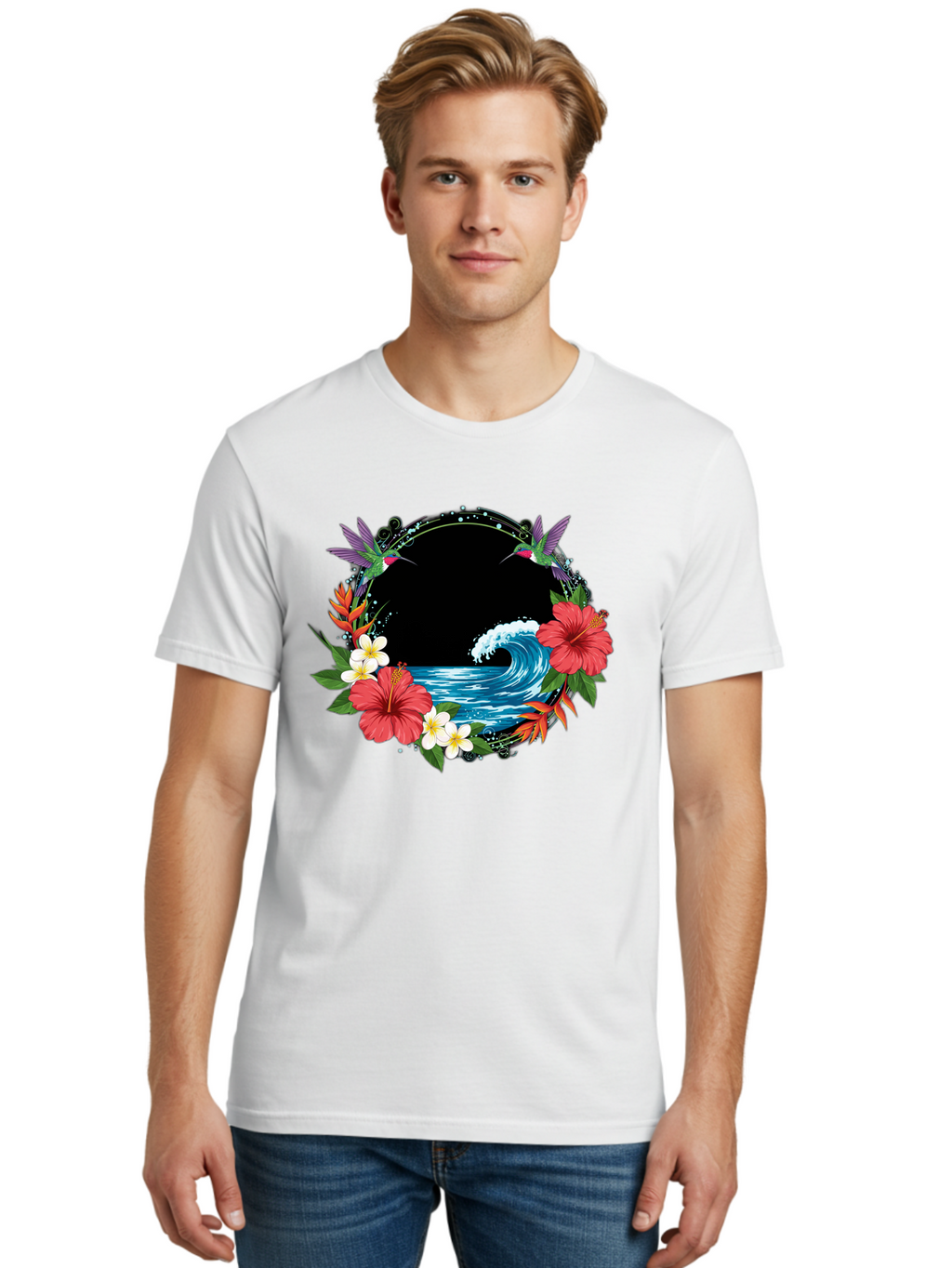 Hummingbird-Ocean-Wave Men'S Graphic Tee, 100% Cotton, Comfortable Casual Summer Wear, Machine Washable, Vintage Camera, Old Camera, Antique Camera, Black Camera, Classic Photography, Photography Equipment, Nostalgic Device, Film Camera, Bam671