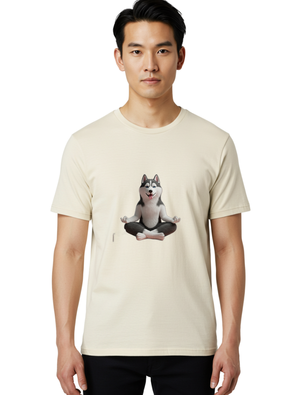Husky-In-Lotus-Position Men'S Graphic Tee, 100% Cotton, Comfortable Casual Summer Wear, Machine Washable, Vintage Camera, Old Camera, Antique Camera, Black Camera, Classic Photography, Photography Equipment, Nostalgic Device, Film Camera, Bam673