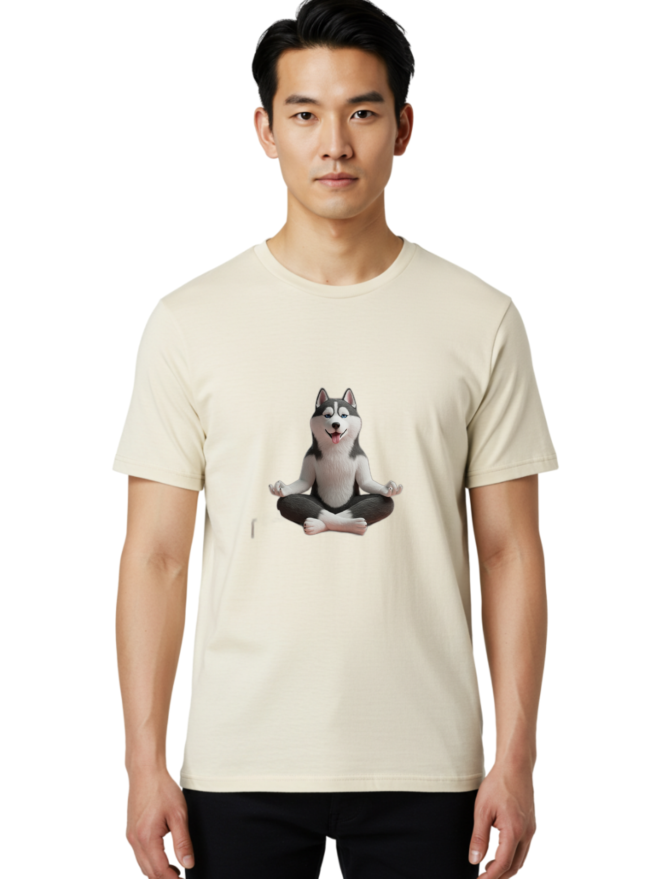 Husky-In-Lotus-Position Men'S Graphic Tee, 100% Cotton, Comfortable Casual Summer Wear, Machine Washable, Vintage Camera, Old Camera, Antique Camera, Black Camera, Classic Photography, Photography Equipment, Nostalgic Device, Film Camera, Bam673