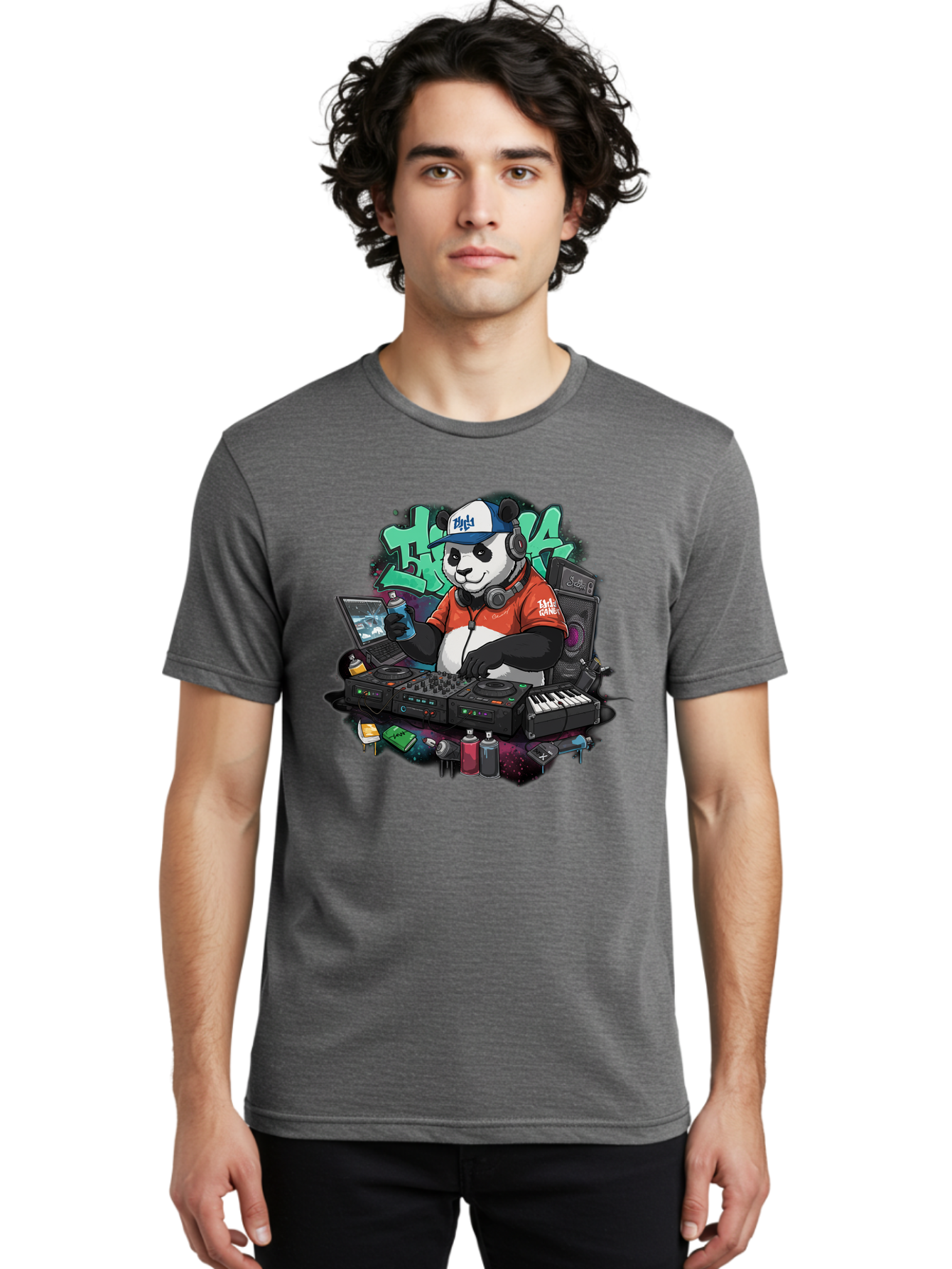 Hypha-Panda-Dj Men'S Graphic Tee, 100% Cotton, Comfortable Casual Summer Wear, Machine Washable, Vintage Camera, Old Camera, Antique Camera, Black Camera, Classic Photography, Photography Equipment, Nostalgic Device, Film Camera, Camera Art Bam674
