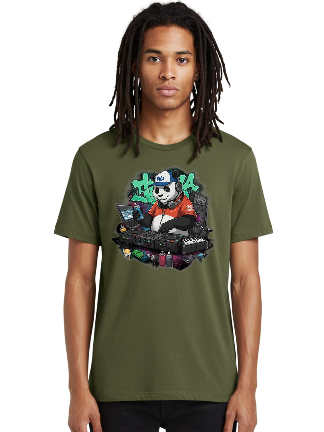 Hypha-Panda-Dj Men'S Graphic Tee, 100% Cotton, Comfortable Casual Summer Wear, Machine Washable, Vintage Camera, Old Camera, Antique Camera, Black Camera, Classic Photography, Photography Equipment, Nostalgic Device, Film Camera, Camera Art Bam674