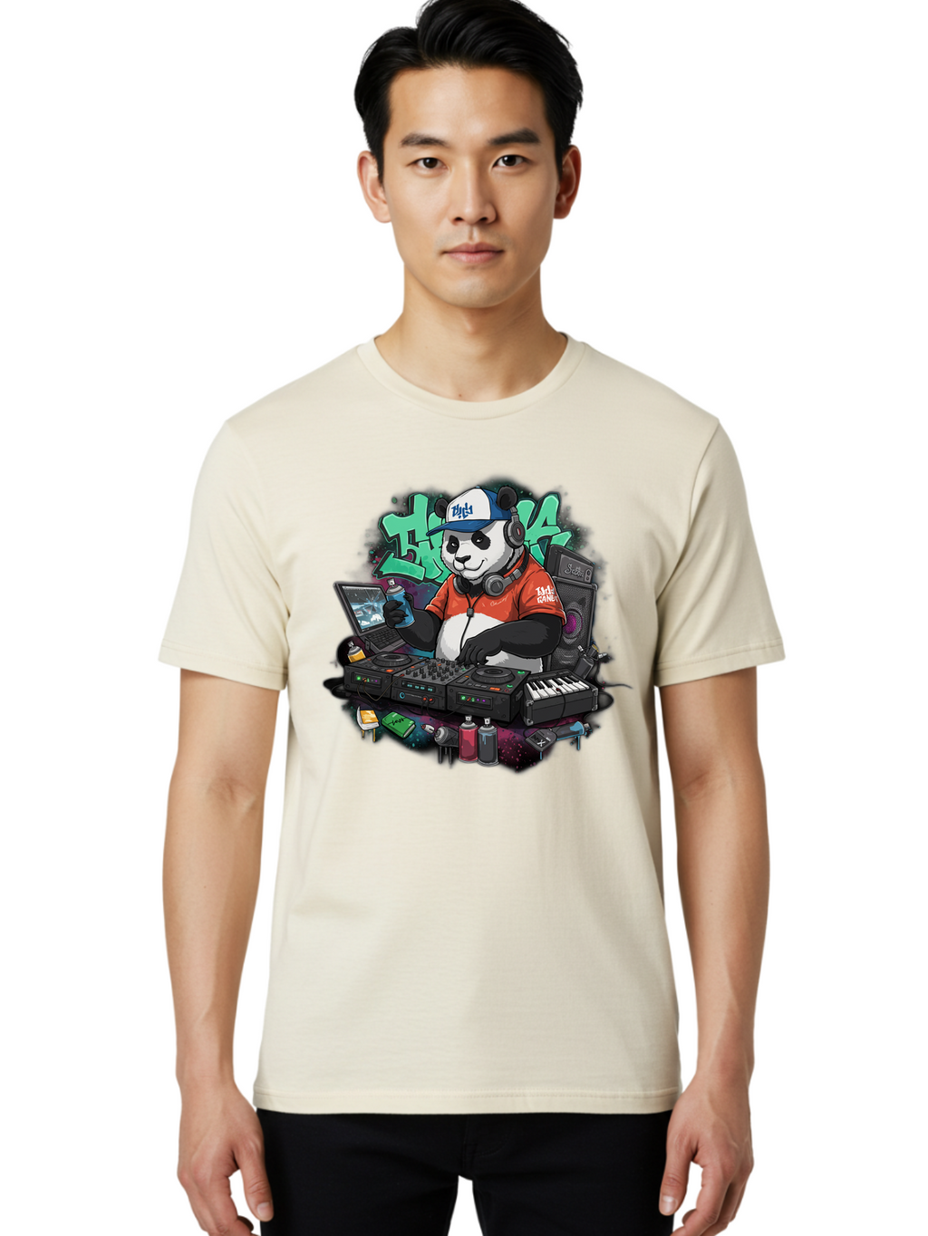 Hypha-Panda-Dj Men'S Graphic Tee, 100% Cotton, Comfortable Casual Summer Wear, Machine Washable, Vintage Camera, Old Camera, Antique Camera, Black Camera, Classic Photography, Photography Equipment, Nostalgic Device, Film Camera, Camera Art Bam674
