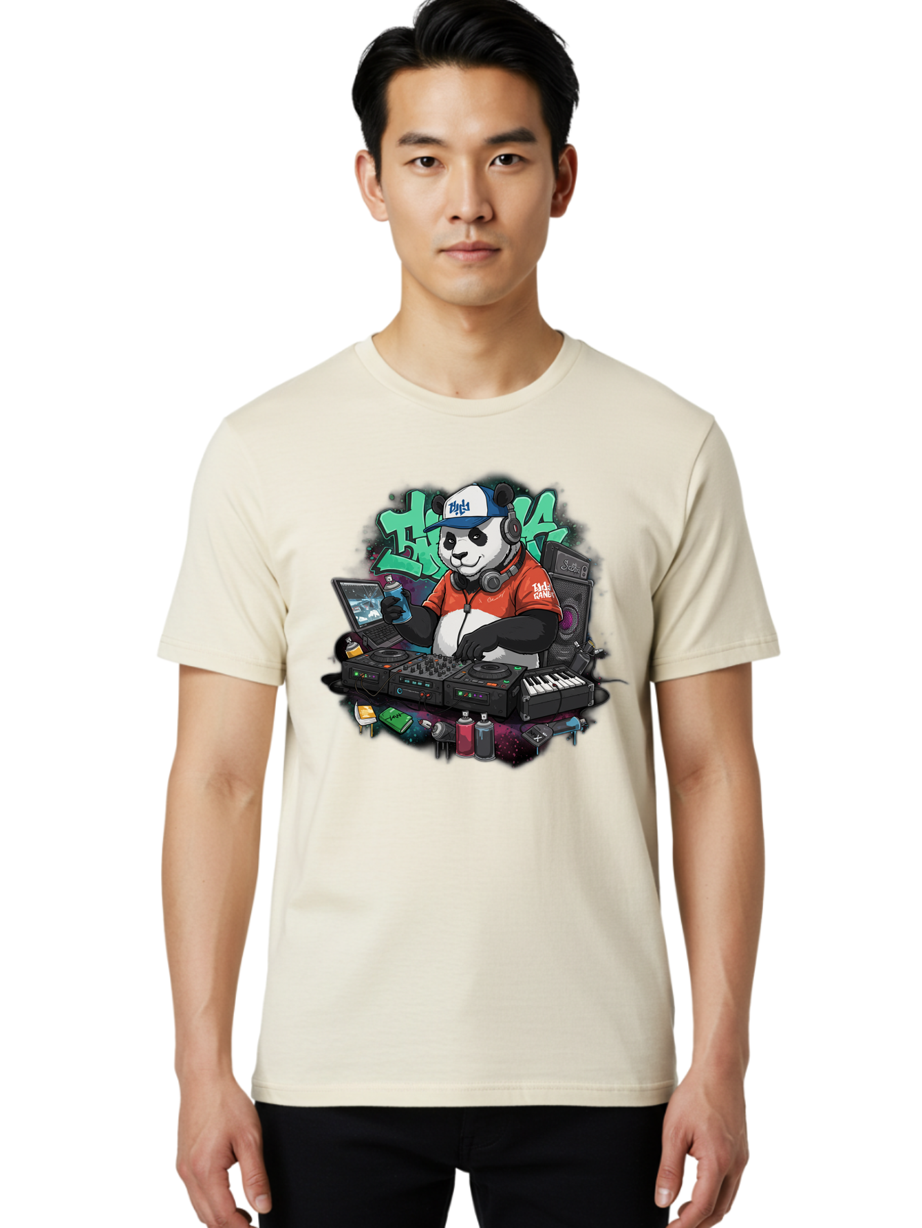 Hypha-Panda-Dj Men'S Graphic Tee, 100% Cotton, Comfortable Casual Summer Wear, Machine Washable, Vintage Camera, Old Camera, Antique Camera, Black Camera, Classic Photography, Photography Equipment, Nostalgic Device, Film Camera, Camera Art Bam674