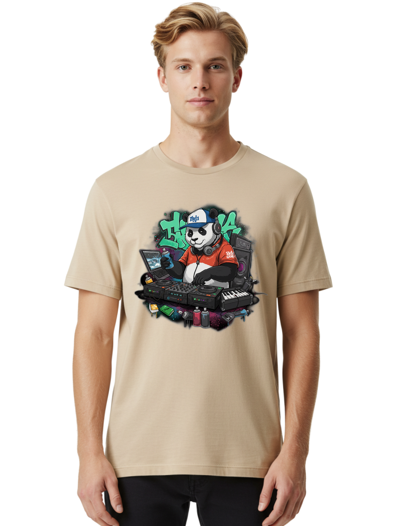 Hypha-Panda-Dj Men'S Graphic Tee, 100% Cotton, Comfortable Casual Summer Wear, Machine Washable, Vintage Camera, Old Camera, Antique Camera, Black Camera, Classic Photography, Photography Equipment, Nostalgic Device, Film Camera, Camera Art Bam674