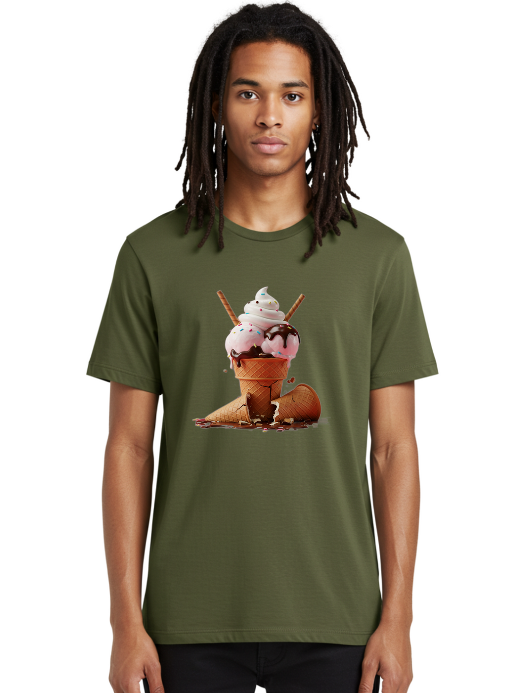Ice-Cream-Cone Men'S Graphic Tee, 100% Cotton, Comfortable Casual Summer Wear, Machine Washable, Vintage Camera, Old Camera, Antique Camera, Black Camera, Classic Photography, Photography Equipment, Nostalgic Device, Film Camera, Camera Art Bam677