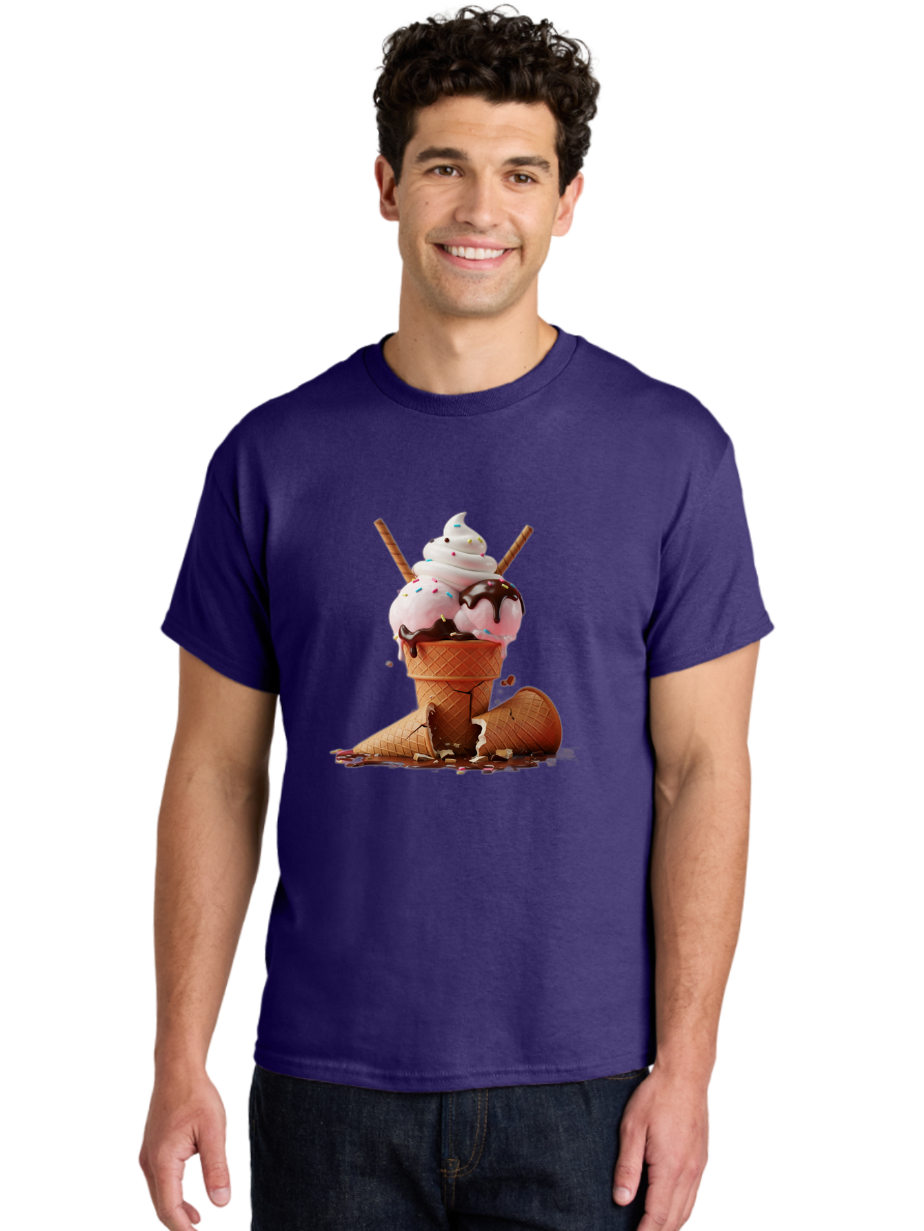 Ice-Cream-Cone Men'S Graphic Tee, 100% Cotton, Comfortable Casual Summer Wear, Machine Washable, Vintage Camera, Old Camera, Antique Camera, Black Camera, Classic Photography, Photography Equipment, Nostalgic Device, Film Camera, Camera Art Bam677