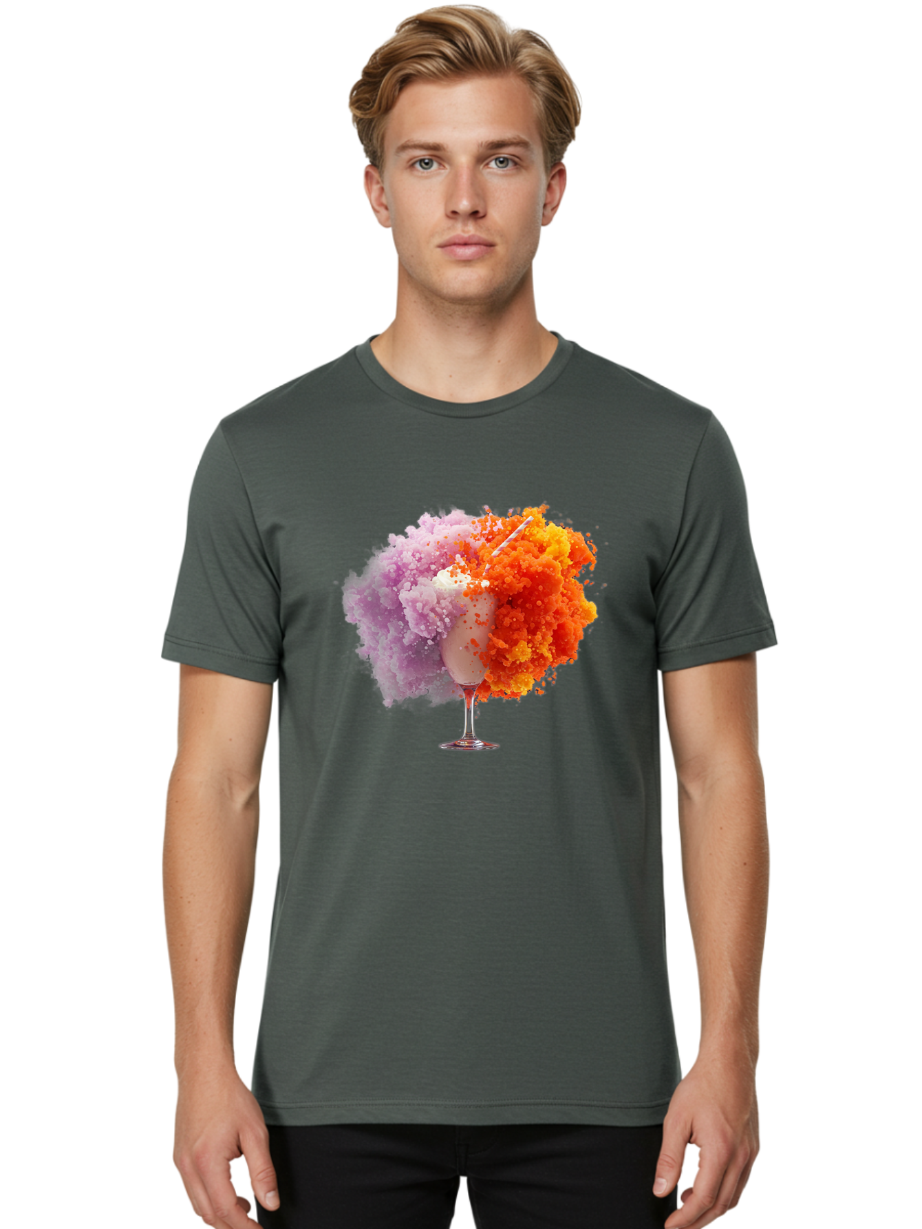 Ice-Cream-Explosion Men'S Graphic Tee, 100% Cotton, Comfortable Casual Summer Wear, Machine Washable, Vintage Camera, Old Camera, Antique Camera, Black Camera, Classic Photography, Photography Equipment, Nostalgic Device, Film Camera, Bam678