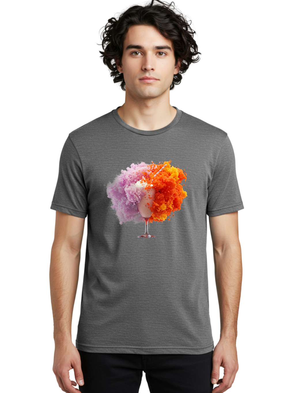 Ice-Cream-Explosion Men'S Graphic Tee, 100% Cotton, Comfortable Casual Summer Wear, Machine Washable, Vintage Camera, Old Camera, Antique Camera, Black Camera, Classic Photography, Photography Equipment, Nostalgic Device, Film Camera, Bam678
