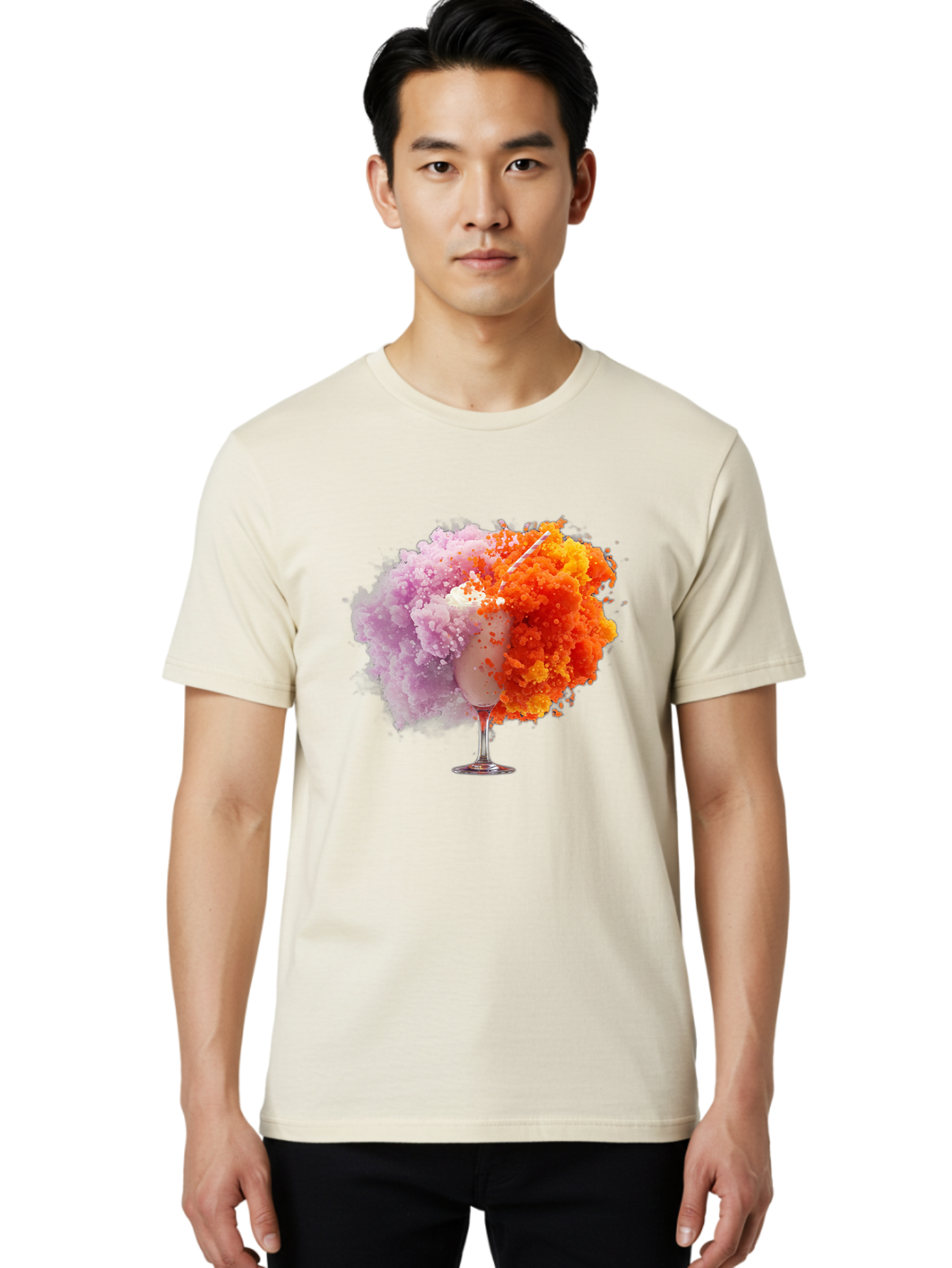 Ice-Cream-Explosion Men'S Graphic Tee, 100% Cotton, Comfortable Casual Summer Wear, Machine Washable, Vintage Camera, Old Camera, Antique Camera, Black Camera, Classic Photography, Photography Equipment, Nostalgic Device, Film Camera, Bam678