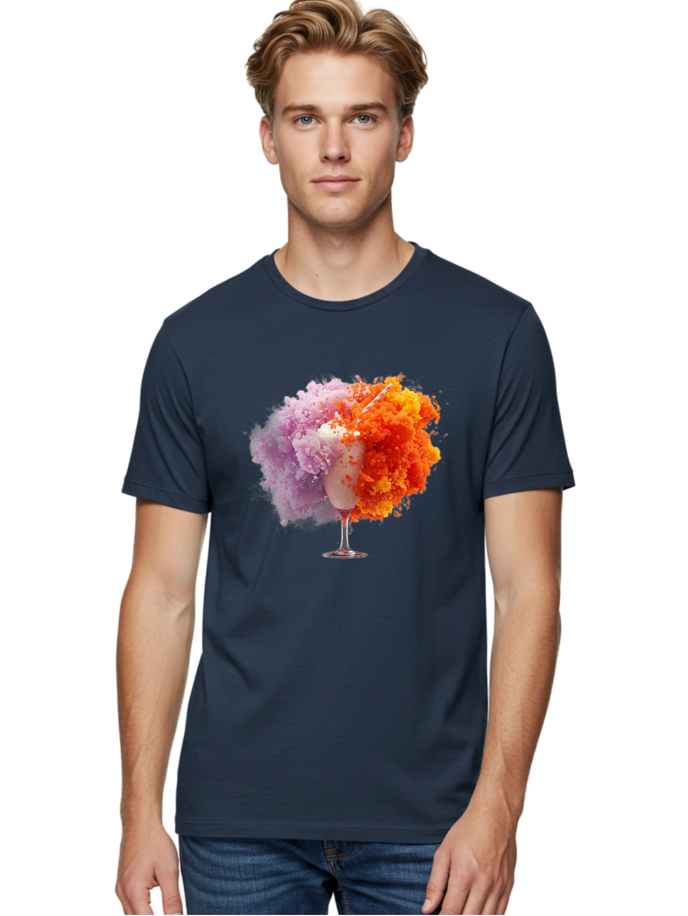 Ice-Cream-Explosion Men'S Graphic Tee, 100% Cotton, Comfortable Casual Summer Wear, Machine Washable, Vintage Camera, Old Camera, Antique Camera, Black Camera, Classic Photography, Photography Equipment, Nostalgic Device, Film Camera, Bam678