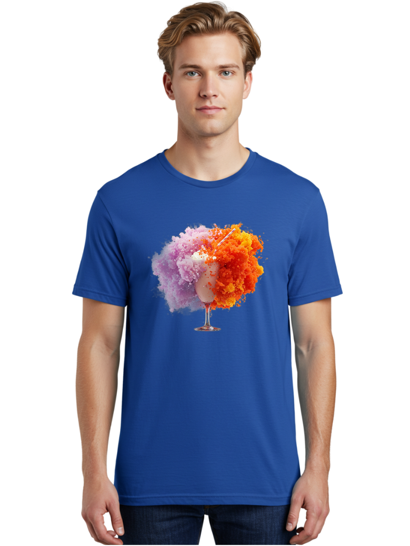 Ice-Cream-Explosion Men'S Graphic Tee, 100% Cotton, Comfortable Casual Summer Wear, Machine Washable, Vintage Camera, Old Camera, Antique Camera, Black Camera, Classic Photography, Photography Equipment, Nostalgic Device, Film Camera, Bam678