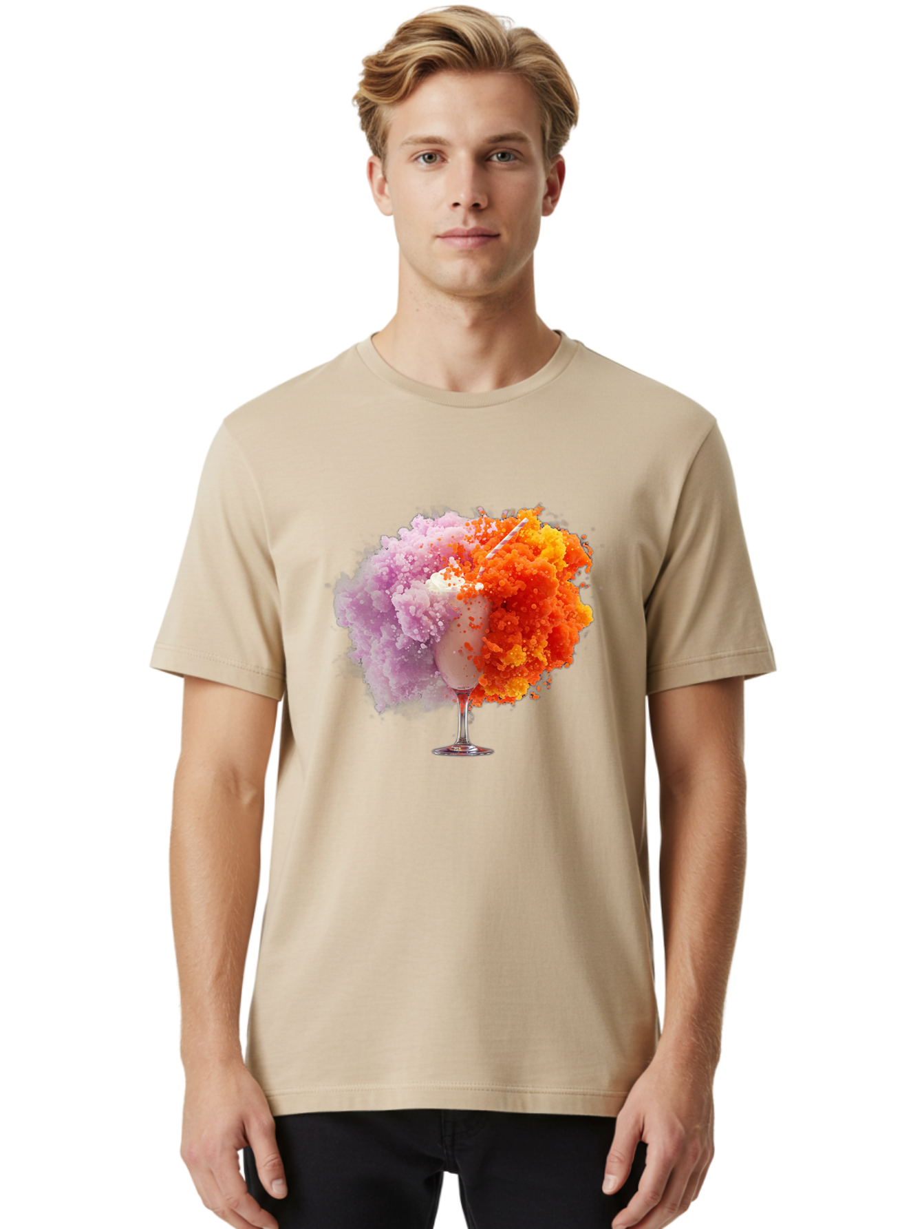Ice-Cream-Explosion Men'S Graphic Tee, 100% Cotton, Comfortable Casual Summer Wear, Machine Washable, Vintage Camera, Old Camera, Antique Camera, Black Camera, Classic Photography, Photography Equipment, Nostalgic Device, Film Camera, Bam678