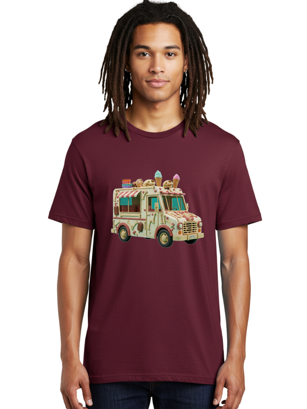 Ice-Cream-Truck Men'S Graphic Tee, 100% Cotton, Comfortable Casual Summer Wear, Machine Washable, Vintage Camera, Old Camera, Antique Camera, Black Camera, Classic Photography, Photography Equipment, Nostalgic Device, Film Camera, Camera Art Bam679