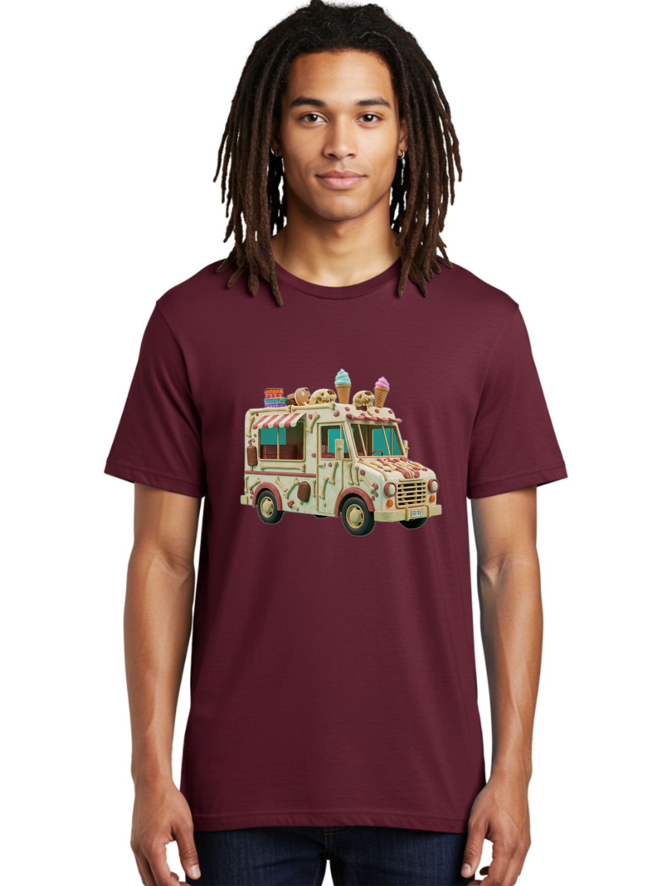 Ice-Cream-Truck Men'S Graphic Tee, 100% Cotton, Comfortable Casual Summer Wear, Machine Washable, Vintage Camera, Old Camera, Antique Camera, Black Camera, Classic Photography, Photography Equipment, Nostalgic Device, Film Camera, Camera Art Bam679