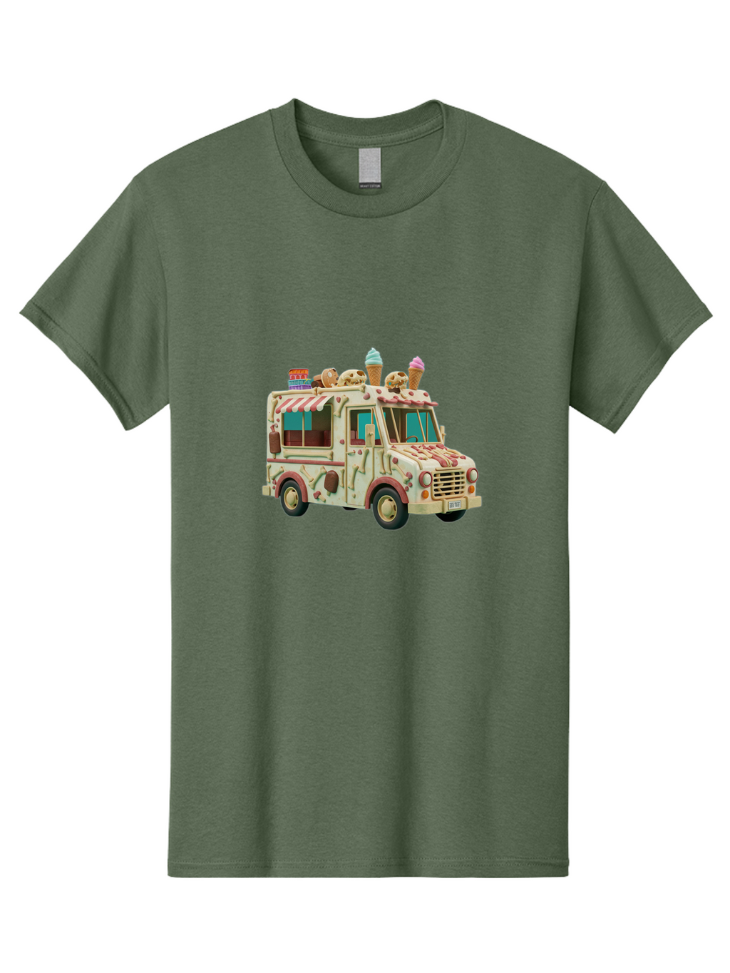 Ice-Cream-Truck Men'S Graphic Tee, 100% Cotton, Comfortable Casual Summer Wear, Machine Washable, Vintage Camera, Old Camera, Antique Camera, Black Camera, Classic Photography, Photography Equipment, Nostalgic Device, Film Camera, Camera Art Bam679