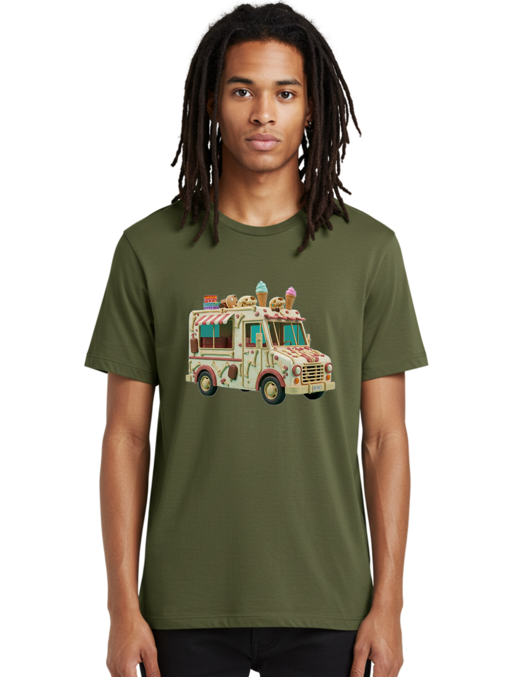 Ice-Cream-Truck Men'S Graphic Tee, 100% Cotton, Comfortable Casual Summer Wear, Machine Washable, Vintage Camera, Old Camera, Antique Camera, Black Camera, Classic Photography, Photography Equipment, Nostalgic Device, Film Camera, Camera Art Bam679