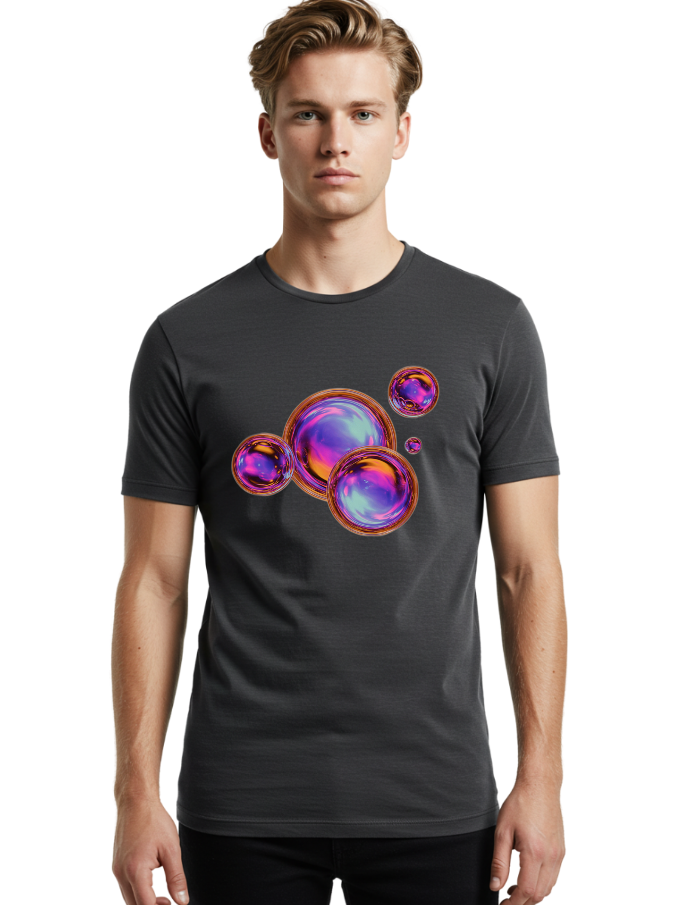 Iridescent-Orbs Men'S Graphic Tee, 100% Cotton, Comfortable Casual Summer Wear, Machine Washable, Vintage Camera, Old Camera, Antique Camera, Black Camera, Classic Photography, Photography Equipment, Nostalgic Device, Film Camera, Camera Art Bam687
