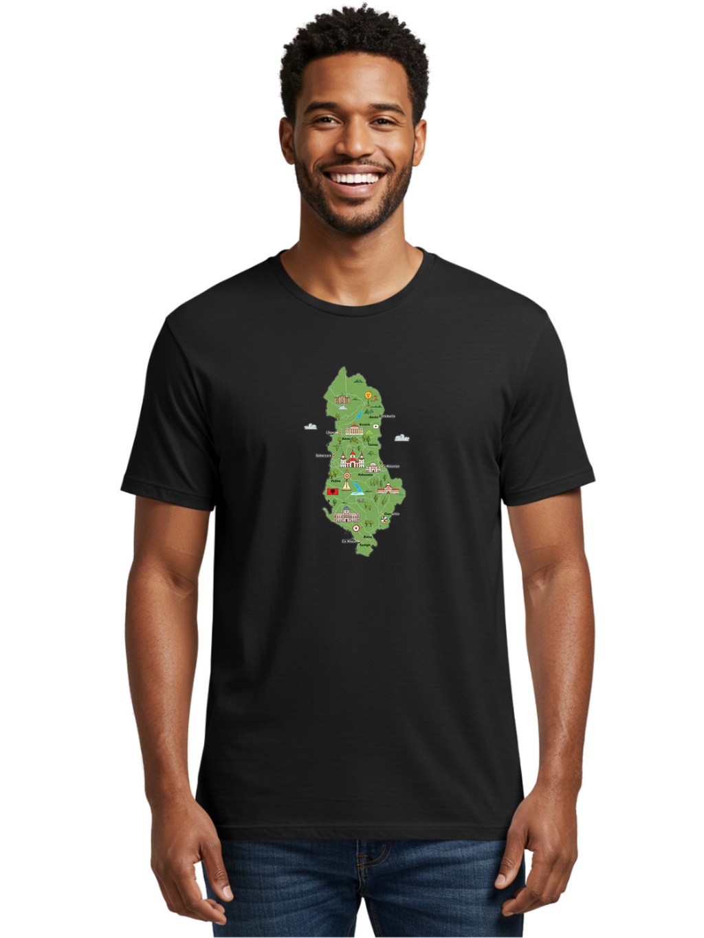 Island-Map Men'S Graphic Tee, 100% Cotton, Comfortable Casual Summer Wear, Machine Washable, Vintage Camera, Old Camera, Antique Camera, Black Camera, Classic Photography, Photography Equipment, Nostalgic Device, Film Camera, Camera Art Bam689