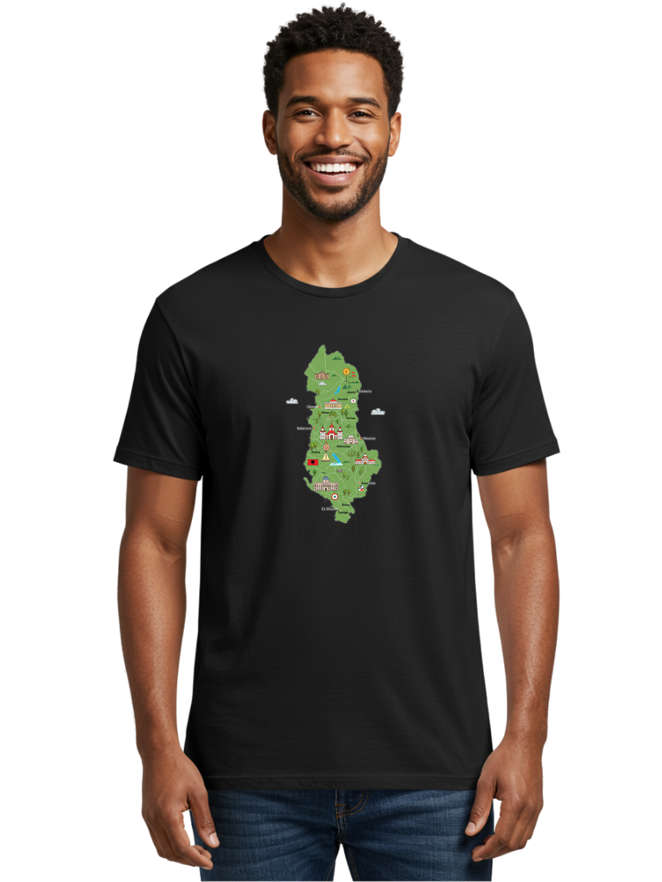 Island-Map Men'S Graphic Tee, 100% Cotton, Comfortable Casual Summer Wear, Machine Washable, Vintage Camera, Old Camera, Antique Camera, Black Camera, Classic Photography, Photography Equipment, Nostalgic Device, Film Camera, Camera Art Bam689