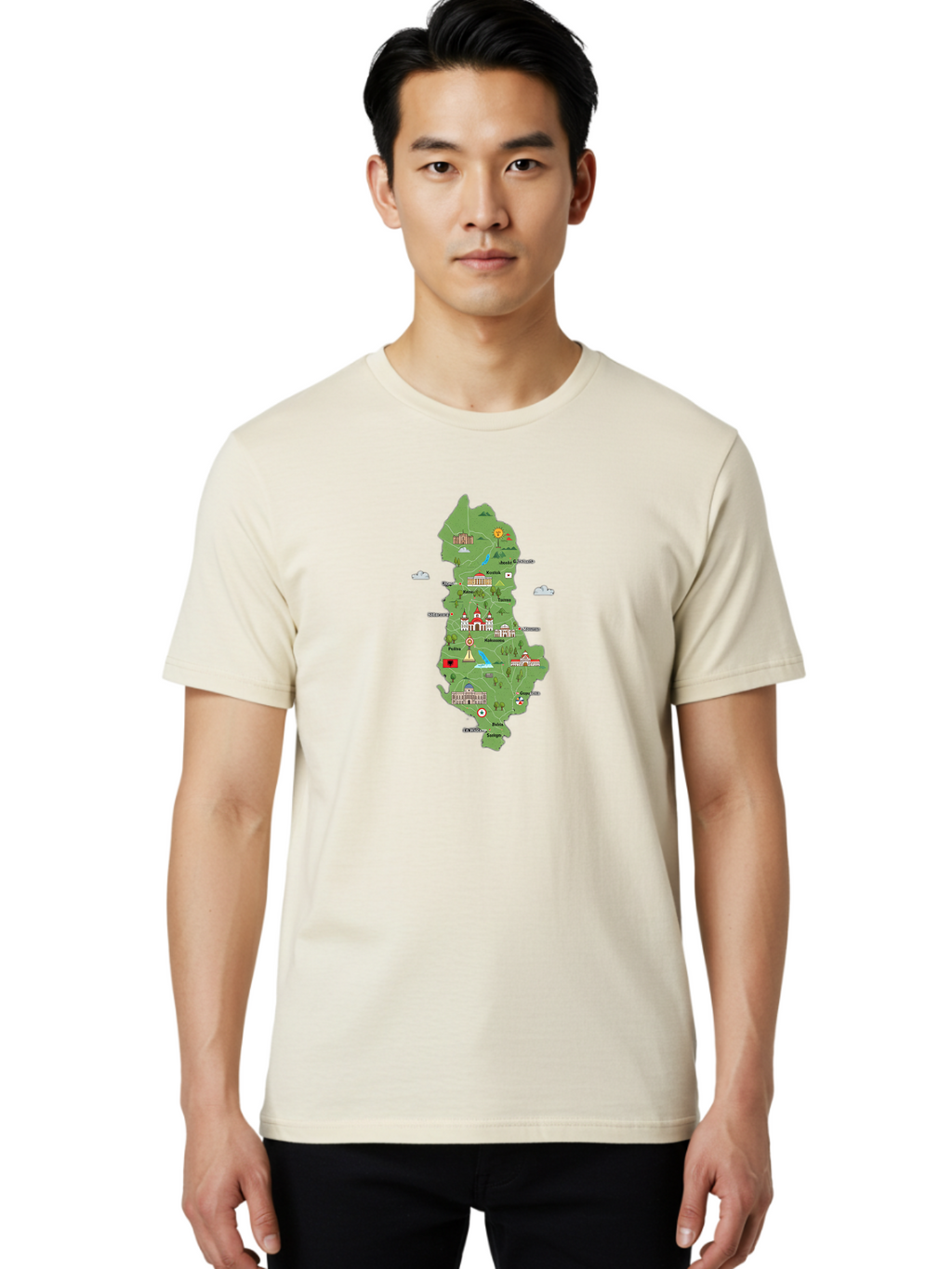 Island-Map Men'S Graphic Tee, 100% Cotton, Comfortable Casual Summer Wear, Machine Washable, Vintage Camera, Old Camera, Antique Camera, Black Camera, Classic Photography, Photography Equipment, Nostalgic Device, Film Camera, Camera Art Bam689