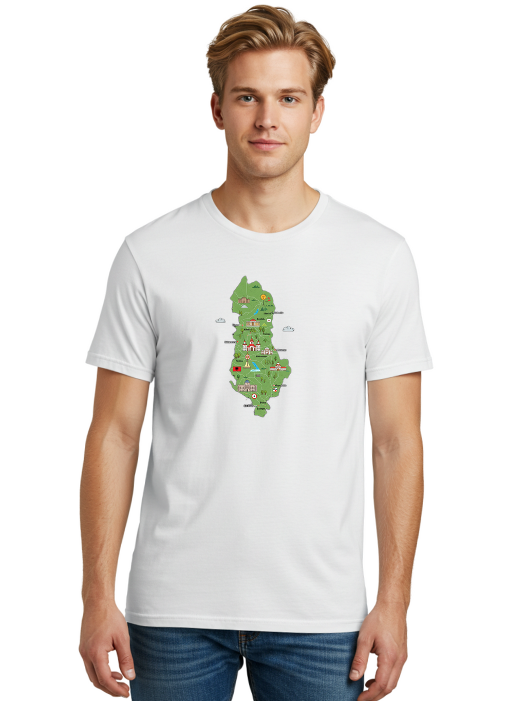Island-Map Men'S Graphic Tee, 100% Cotton, Comfortable Casual Summer Wear, Machine Washable, Vintage Camera, Old Camera, Antique Camera, Black Camera, Classic Photography, Photography Equipment, Nostalgic Device, Film Camera, Camera Art Bam689