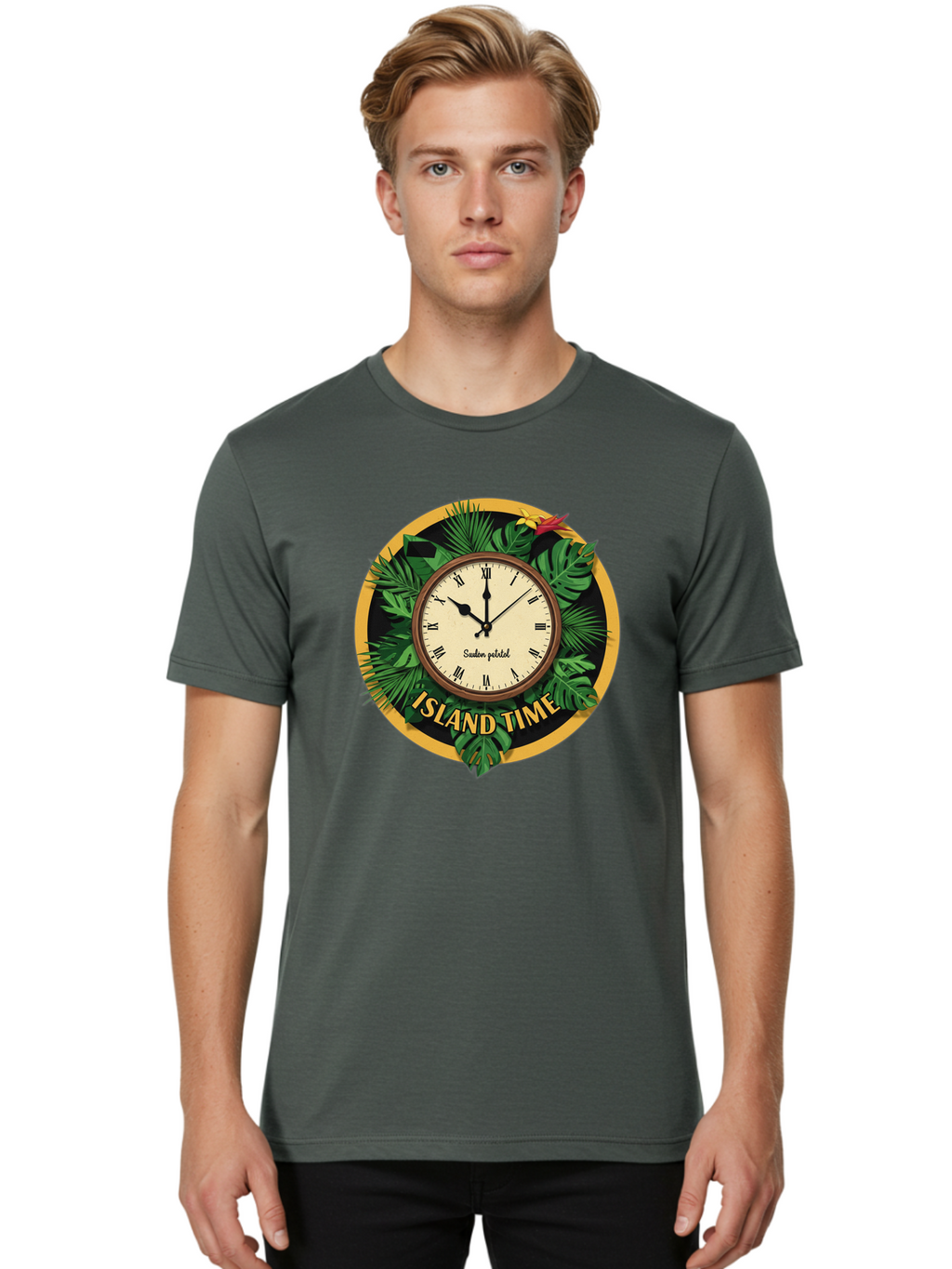 Island-Time Men'S Graphic Tee, 100% Cotton, Comfortable Casual Summer Wear, Machine Washable, Vintage Camera, Old Camera, Antique Camera, Black Camera, Classic Photography, Photography Equipment, Nostalgic Device, Film Camera, Camera Art Bam690