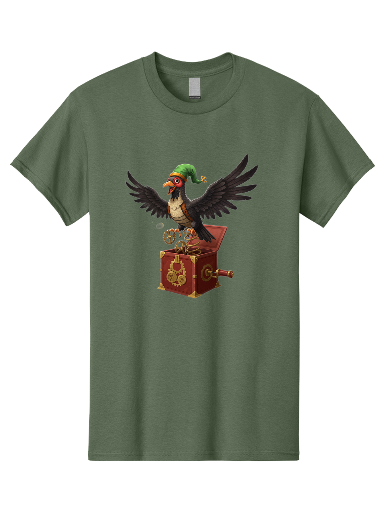 Jack-In-The-Box-Bird Men'S Graphic Tee, 100% Cotton, Comfortable Casual Summer Wear, Machine Washable, Vintage Camera, Old Camera, Antique Camera, Black Camera, Classic Photography, Photography Equipment, Nostalgic Device, Film Camera, Bam692