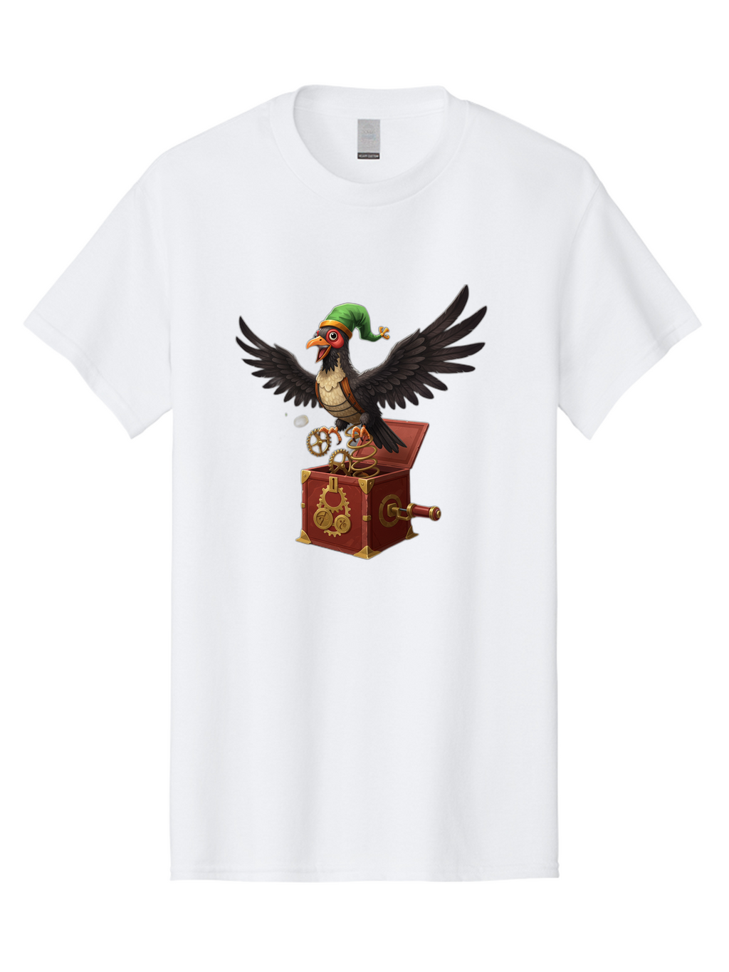 Jack-In-The-Box-Bird Men'S Graphic Tee, 100% Cotton, Comfortable Casual Summer Wear, Machine Washable, Vintage Camera, Old Camera, Antique Camera, Black Camera, Classic Photography, Photography Equipment, Nostalgic Device, Film Camera, Bam692