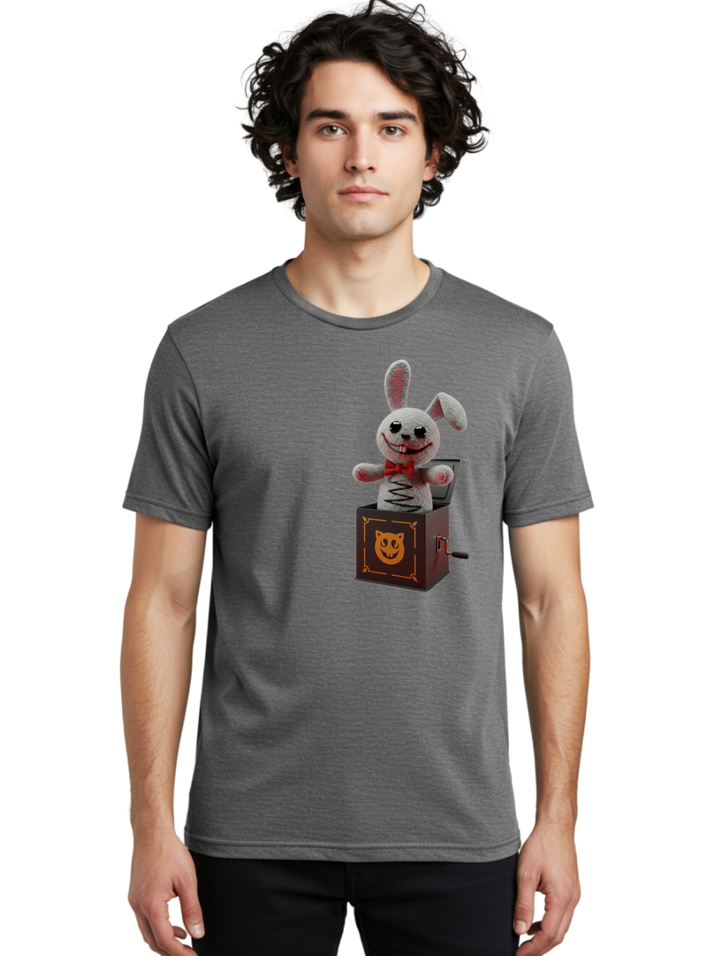 Jack-In-The-Box-Bunny Men'S Graphic Tee, 100% Cotton, Comfortable Casual Summer Wear, Machine Washable, Vintage Camera, Old Camera, Antique Camera, Black Camera, Classic Photography, Photography Equipment, Nostalgic Device, Film Camera, Bam693