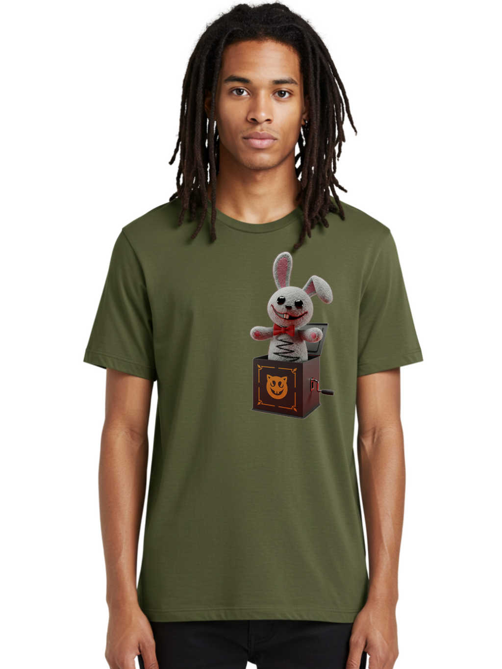 Jack-In-The-Box-Bunny Men'S Graphic Tee, 100% Cotton, Comfortable Casual Summer Wear, Machine Washable, Vintage Camera, Old Camera, Antique Camera, Black Camera, Classic Photography, Photography Equipment, Nostalgic Device, Film Camera, Bam693