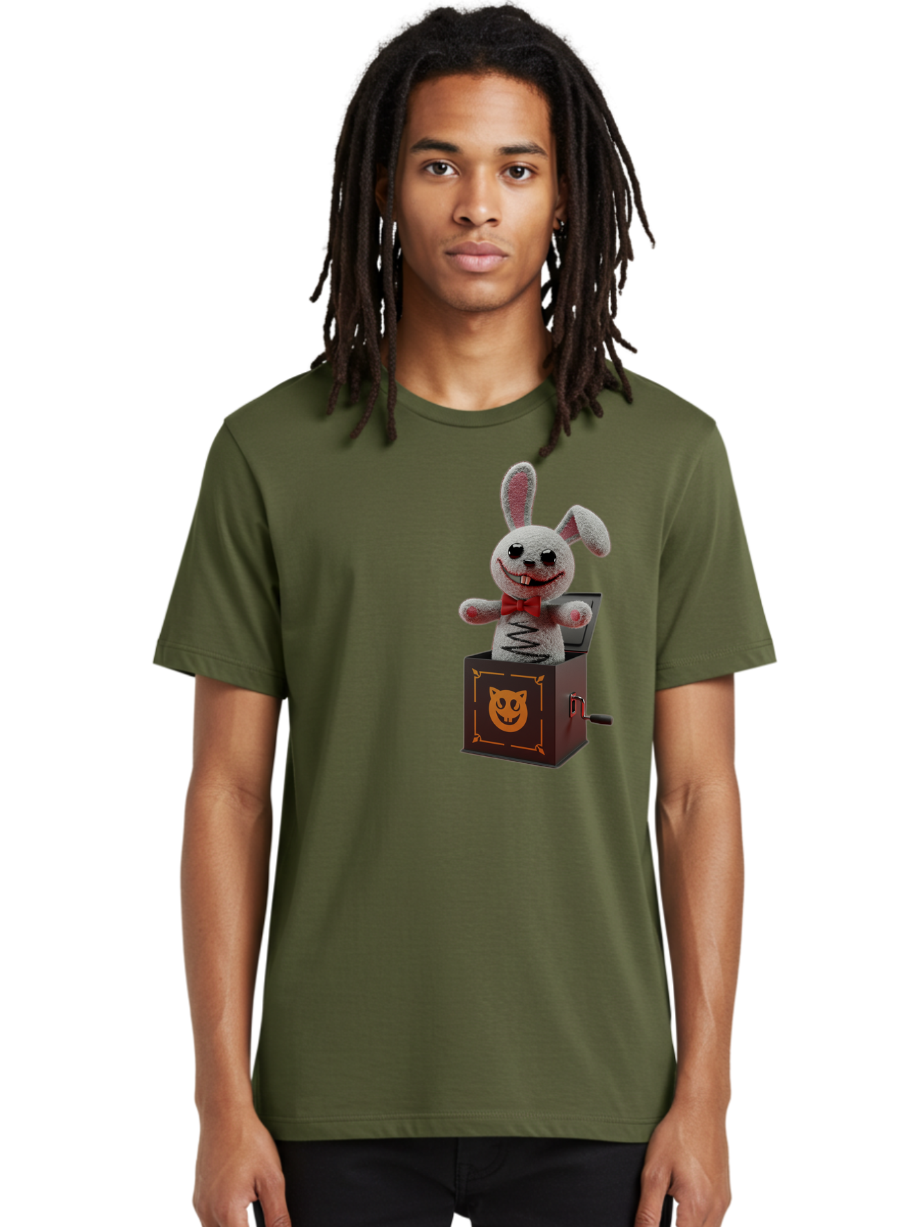 Jack-In-The-Box-Bunny Men'S Graphic Tee, 100% Cotton, Comfortable Casual Summer Wear, Machine Washable, Vintage Camera, Old Camera, Antique Camera, Black Camera, Classic Photography, Photography Equipment, Nostalgic Device, Film Camera, Bam693