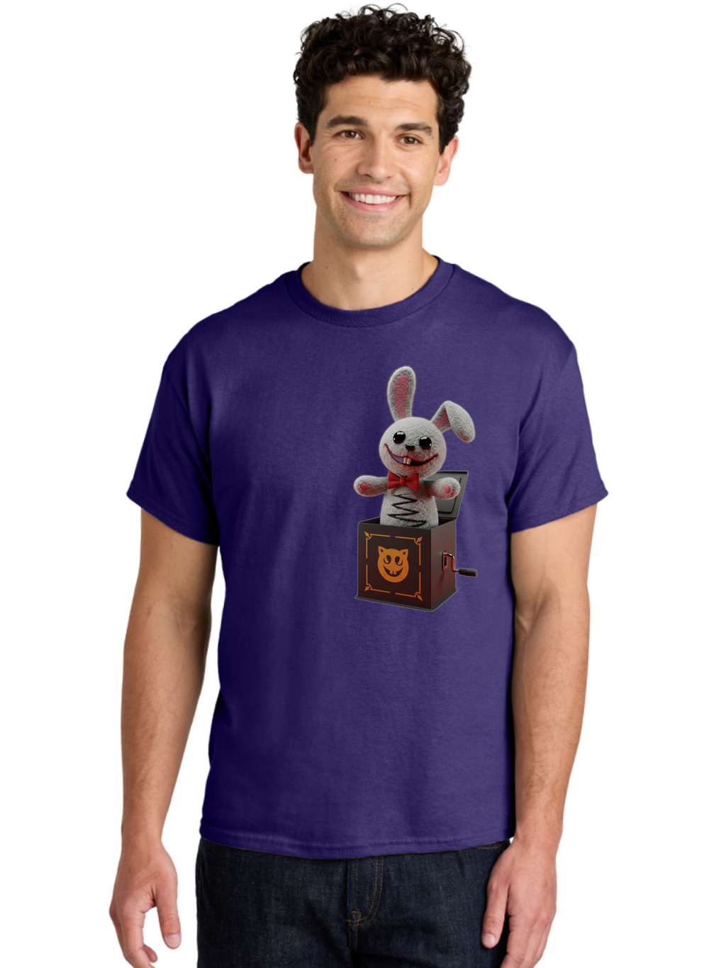 Jack-In-The-Box-Bunny Men'S Graphic Tee, 100% Cotton, Comfortable Casual Summer Wear, Machine Washable, Vintage Camera, Old Camera, Antique Camera, Black Camera, Classic Photography, Photography Equipment, Nostalgic Device, Film Camera, Bam693