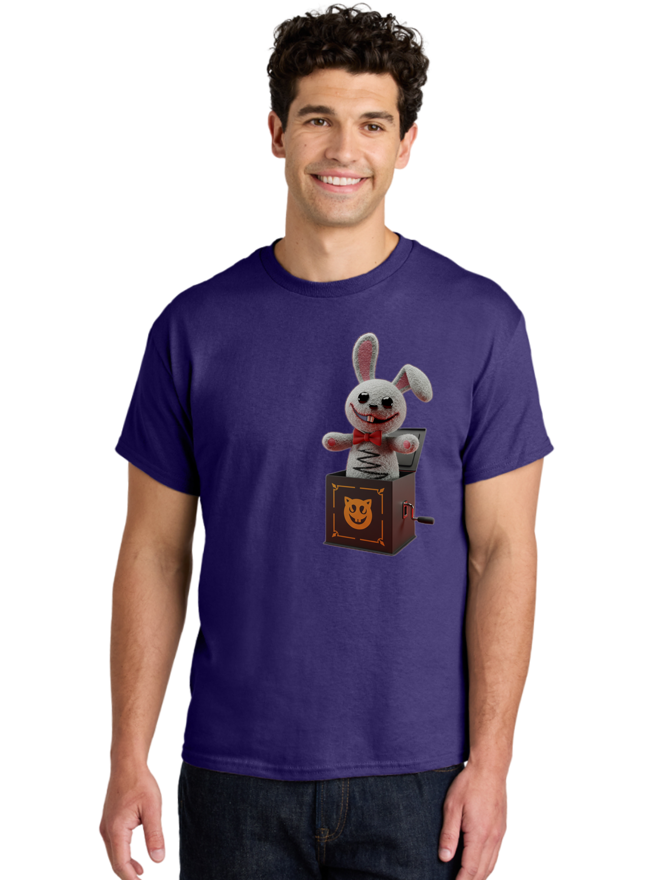 Jack-In-The-Box-Bunny Men'S Graphic Tee, 100% Cotton, Comfortable Casual Summer Wear, Machine Washable, Vintage Camera, Old Camera, Antique Camera, Black Camera, Classic Photography, Photography Equipment, Nostalgic Device, Film Camera, Bam693