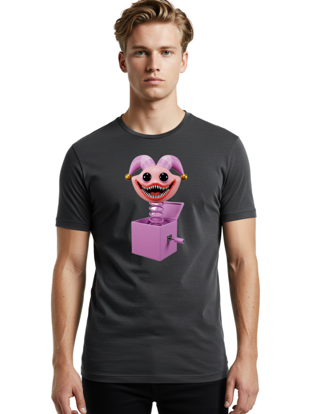 Jack-In-The-Box-Clown Men'S Graphic Tee, 100% Cotton, Comfortable Casual Summer Wear, Machine Washable, Vintage Camera, Old Camera, Antique Camera, Black Camera, Classic Photography, Photography Equipment, Nostalgic Device, Film Camera, Bam694