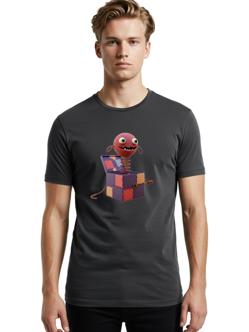 Jack-In-The-Box-Monster Men'S Graphic Tee, 100% Cotton, Comfortable Casual Summer Wear, Machine Washable, Vintage Camera, Old Camera, Antique Camera, Black Camera, Classic Photography, Photography Equipment, Nostalgic Device, Film Camera, Bam695