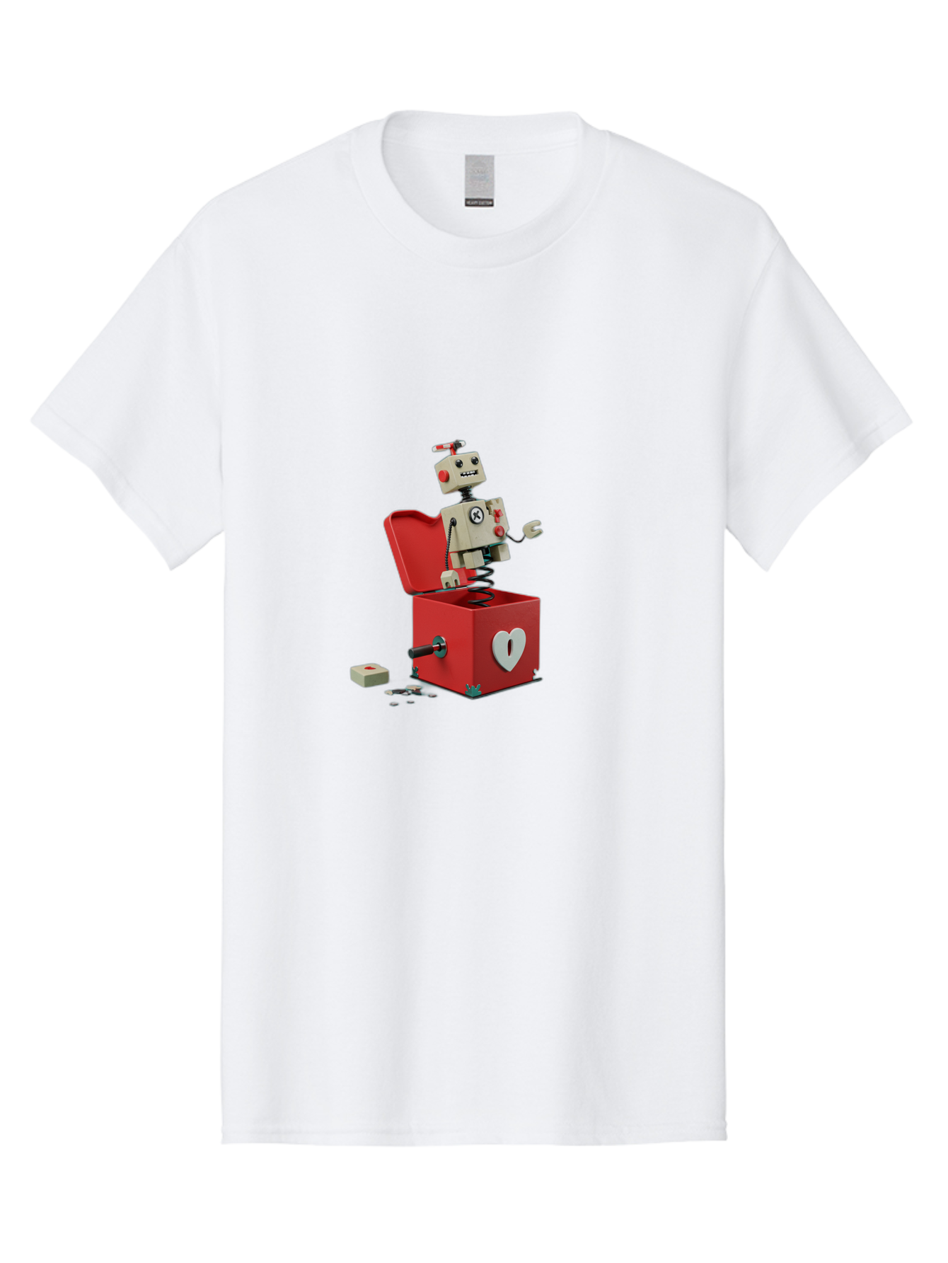 Jack-In-The-Box-Robot Men'S Graphic Tee, 100% Cotton, Comfortable Casual Summer Wear, Machine Washable, Vintage Camera, Old Camera, Antique Camera, Black Camera, Classic Photography, Photography Equipment, Nostalgic Device, Film Camera, Bam696