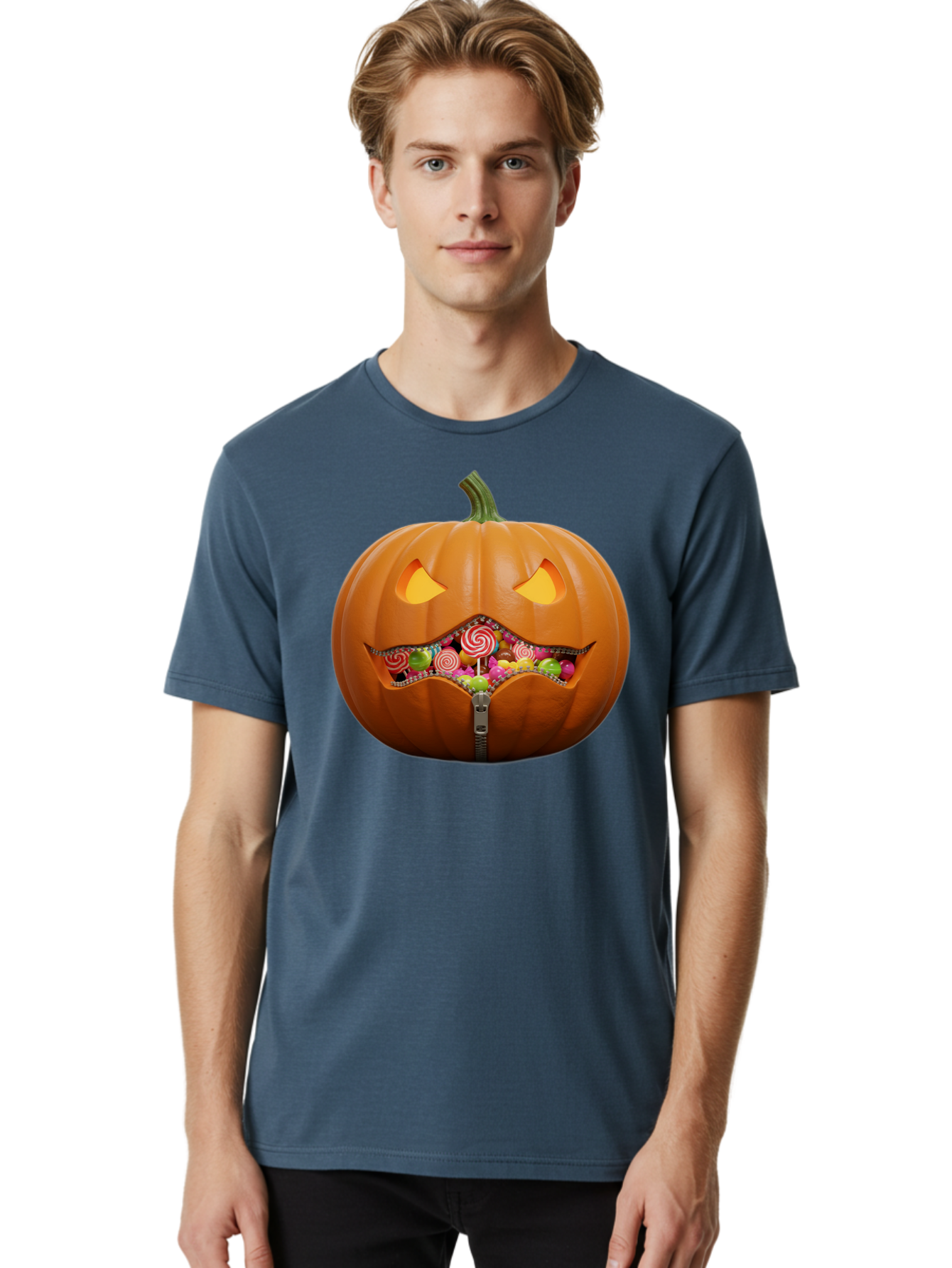 Jack-O-Lantern-Candy Men'S Graphic Tee, 100% Cotton, Comfortable Casual Summer Wear, Machine Washable, Vintage Camera, Old Camera, Antique Camera, Black Camera, Classic Photography, Photography Equipment, Nostalgic Device, Film Camera, Bam700