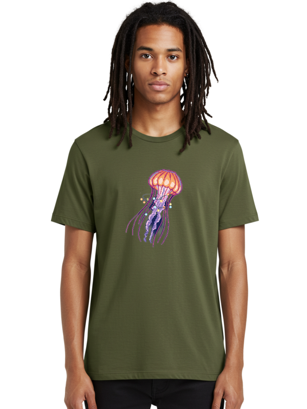 Jellyfish-1 Men'S Graphic Tee, 100% Cotton, Comfortable Casual Summer Wear, Machine Washable, Vintage Camera, Old Camera, Antique Camera, Black Camera, Classic Photography, Photography Equipment, Nostalgic Device, Film Camera, Camera Art Bam703