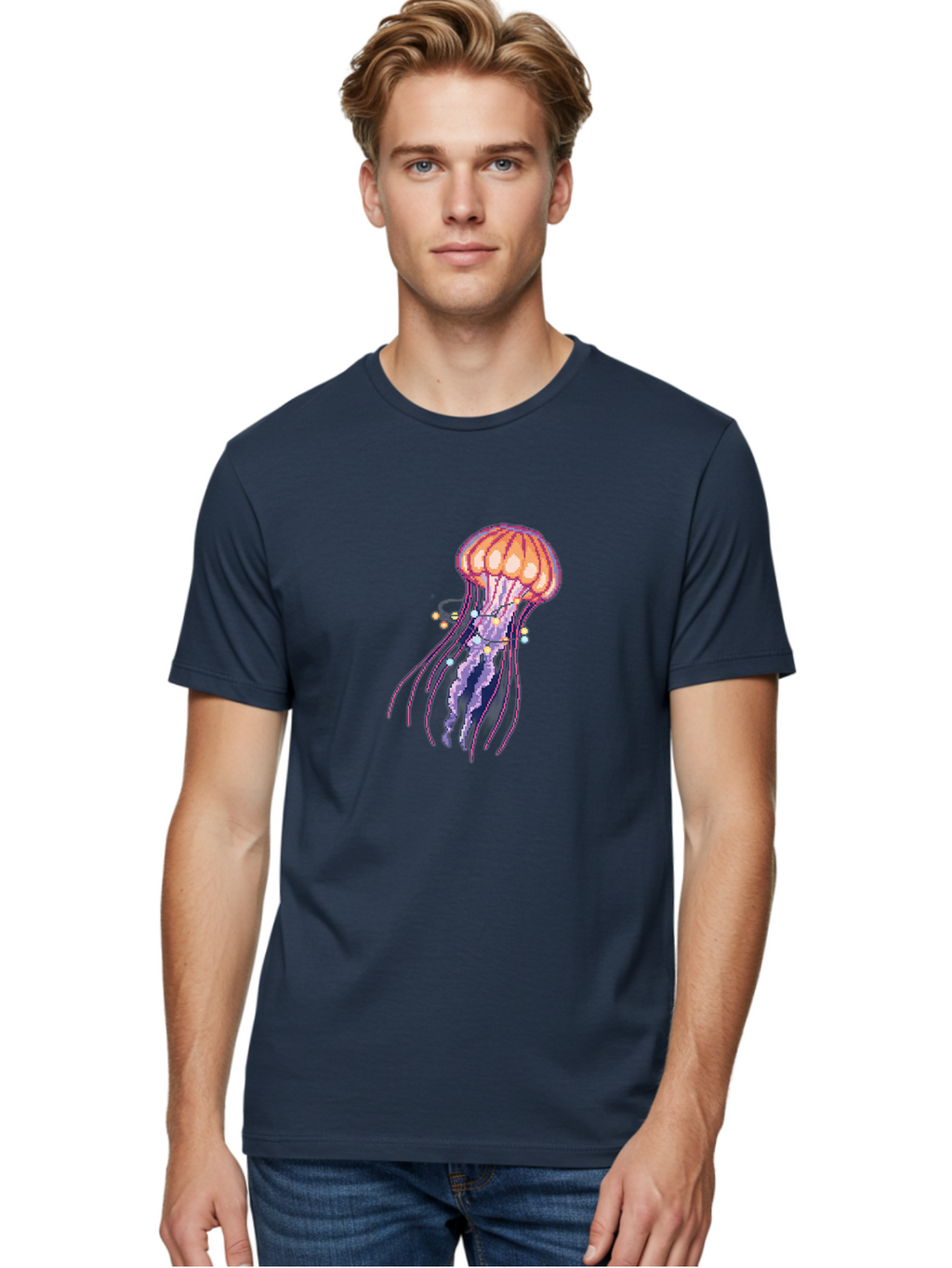 Jellyfish-1 Men'S Graphic Tee, 100% Cotton, Comfortable Casual Summer Wear, Machine Washable, Vintage Camera, Old Camera, Antique Camera, Black Camera, Classic Photography, Photography Equipment, Nostalgic Device, Film Camera, Camera Art Bam703