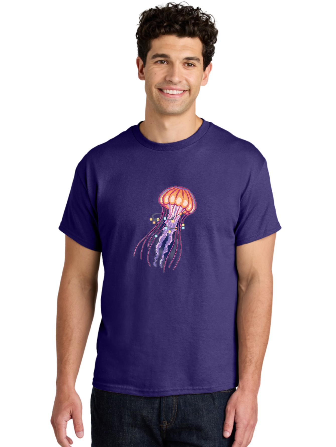 Jellyfish-1 Men'S Graphic Tee, 100% Cotton, Comfortable Casual Summer Wear, Machine Washable, Vintage Camera, Old Camera, Antique Camera, Black Camera, Classic Photography, Photography Equipment, Nostalgic Device, Film Camera, Camera Art Bam703