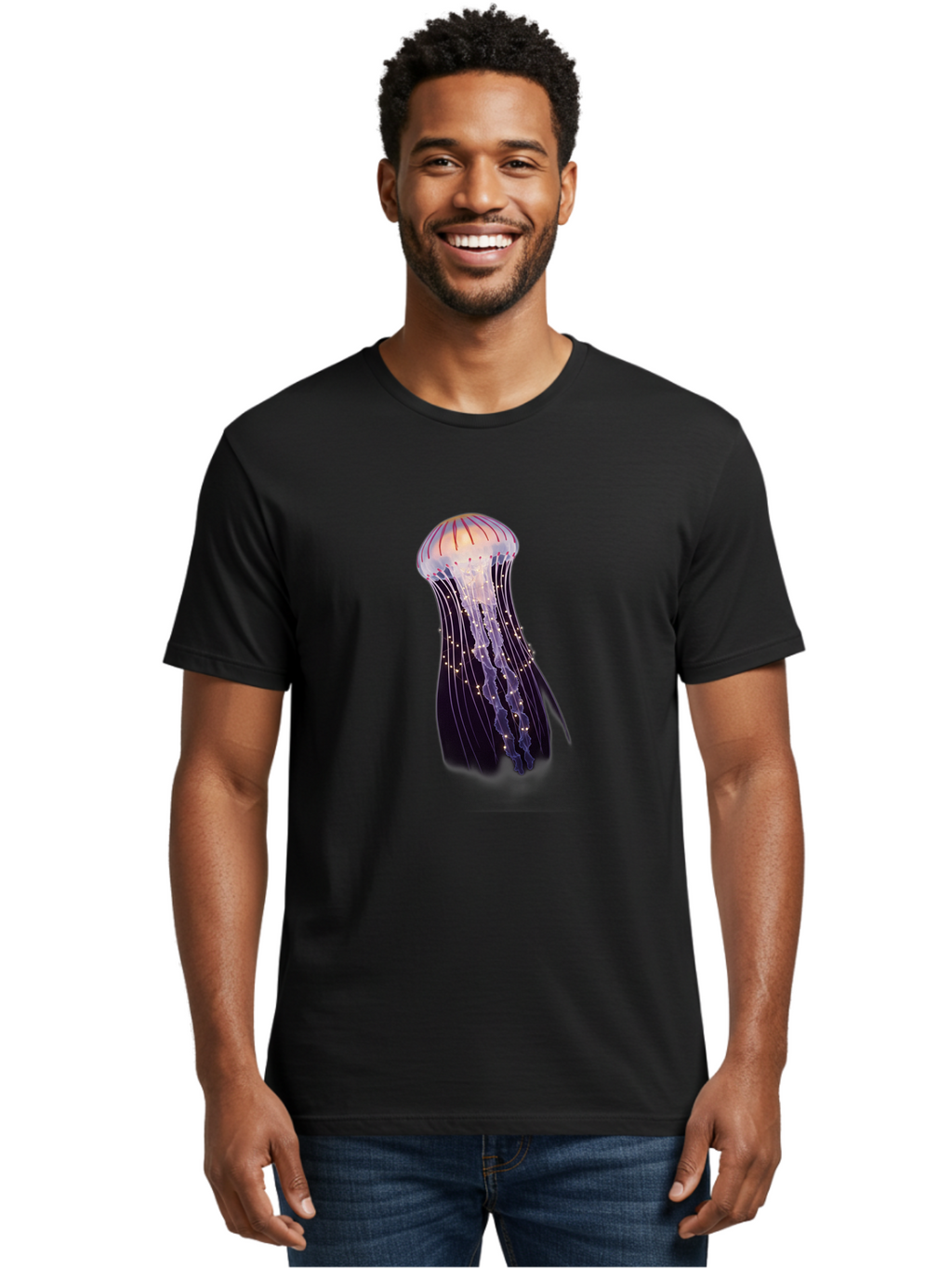 Jellyfish-2 Men'S Graphic Tee, 100% Cotton, Comfortable Casual Summer Wear, Machine Washable, Vintage Camera, Old Camera, Antique Camera, Black Camera, Classic Photography, Photography Equipment, Nostalgic Device, Film Camera, Camera Art Bam704