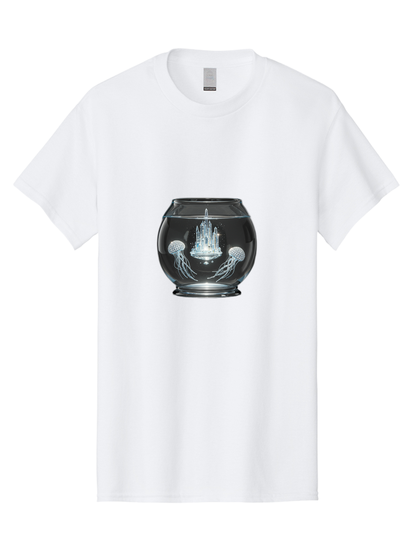 Jellyfish-City-Fishbowl Men'S Graphic Tee, 100% Cotton, Comfortable Casual Summer Wear, Machine Washable, Vintage Camera, Old Camera, Antique Camera, Black Camera, Classic Photography, Photography Equipment, Nostalgic Device, Film Camera, Bam705