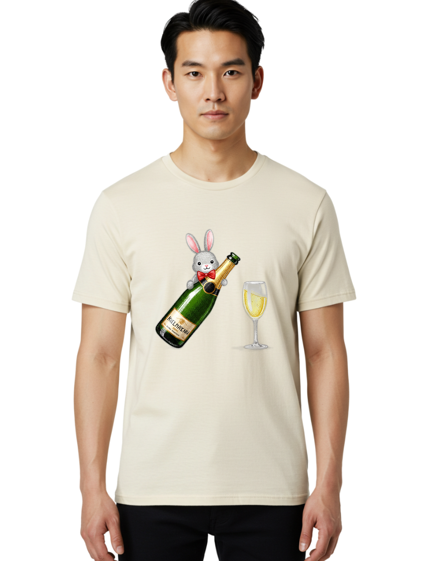 Kilimanko-Champagne Men'S Graphic Tee, 100% Cotton, Comfortable Casual Summer Wear, Machine Washable, Vintage Camera, Old Camera, Antique Camera, Black Camera, Classic Photography, Photography Equipment, Nostalgic Device, Film Camera, Bam715