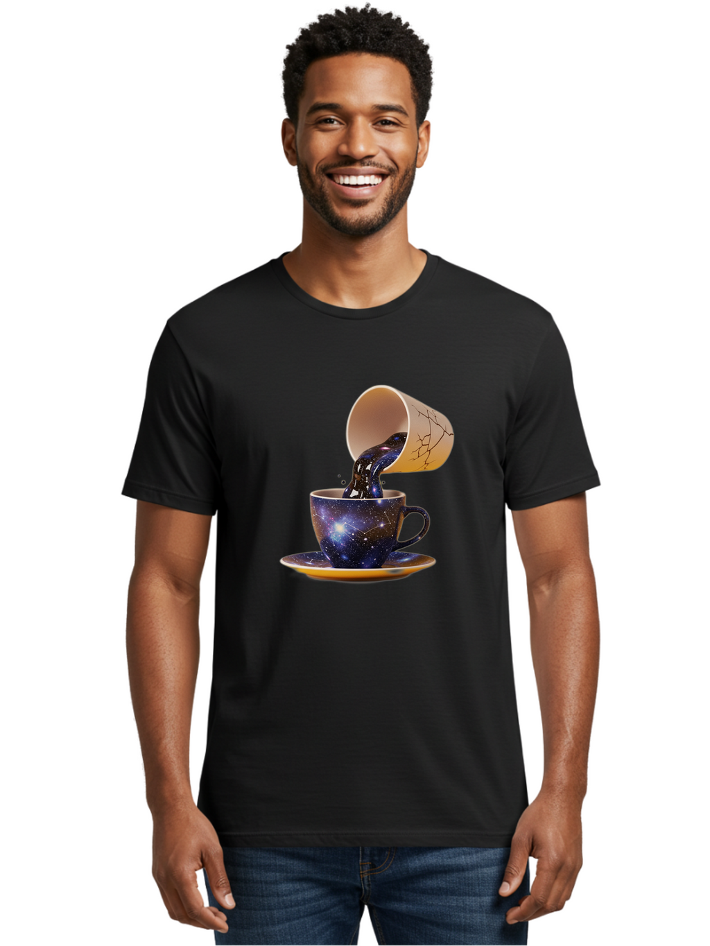 Kintsugi-Tea-Cup Men'S Graphic Tee, 100% Cotton, Comfortable Casual Summer Wear, Machine Washable, Vintage Camera, Old Camera, Antique Camera, Black Camera, Classic Photography, Photography Equipment, Nostalgic Device, Film Camera, Camera Art Bam716