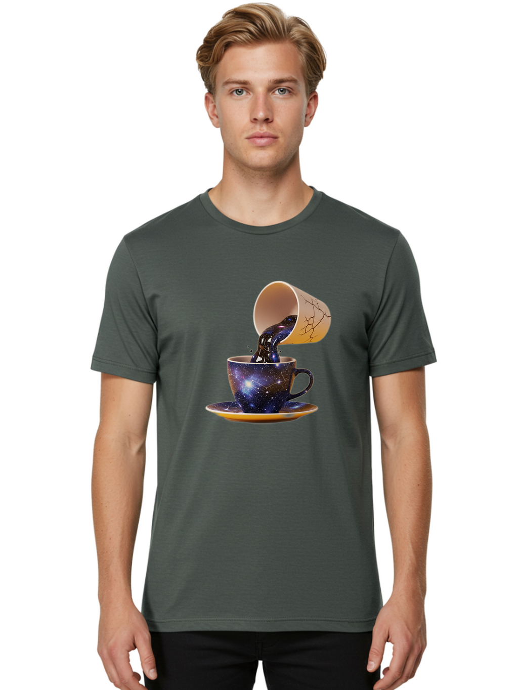 Kintsugi-Tea-Cup Men'S Graphic Tee, 100% Cotton, Comfortable Casual Summer Wear, Machine Washable, Vintage Camera, Old Camera, Antique Camera, Black Camera, Classic Photography, Photography Equipment, Nostalgic Device, Film Camera, Camera Art Bam716