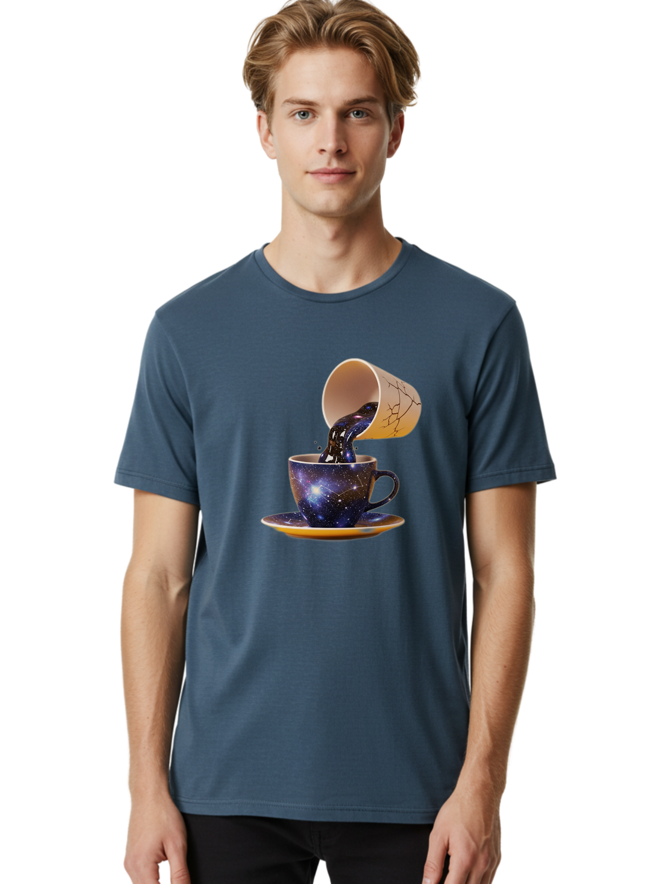 Kintsugi-Tea-Cup Men'S Graphic Tee, 100% Cotton, Comfortable Casual Summer Wear, Machine Washable, Vintage Camera, Old Camera, Antique Camera, Black Camera, Classic Photography, Photography Equipment, Nostalgic Device, Film Camera, Camera Art Bam716