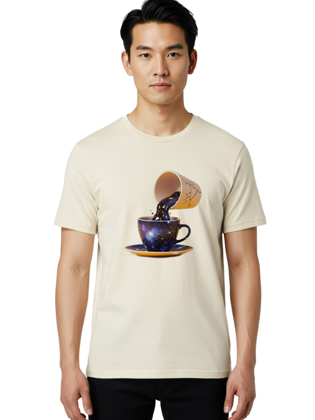 Kintsugi-Tea-Cup Men'S Graphic Tee, 100% Cotton, Comfortable Casual Summer Wear, Machine Washable, Vintage Camera, Old Camera, Antique Camera, Black Camera, Classic Photography, Photography Equipment, Nostalgic Device, Film Camera, Camera Art Bam716