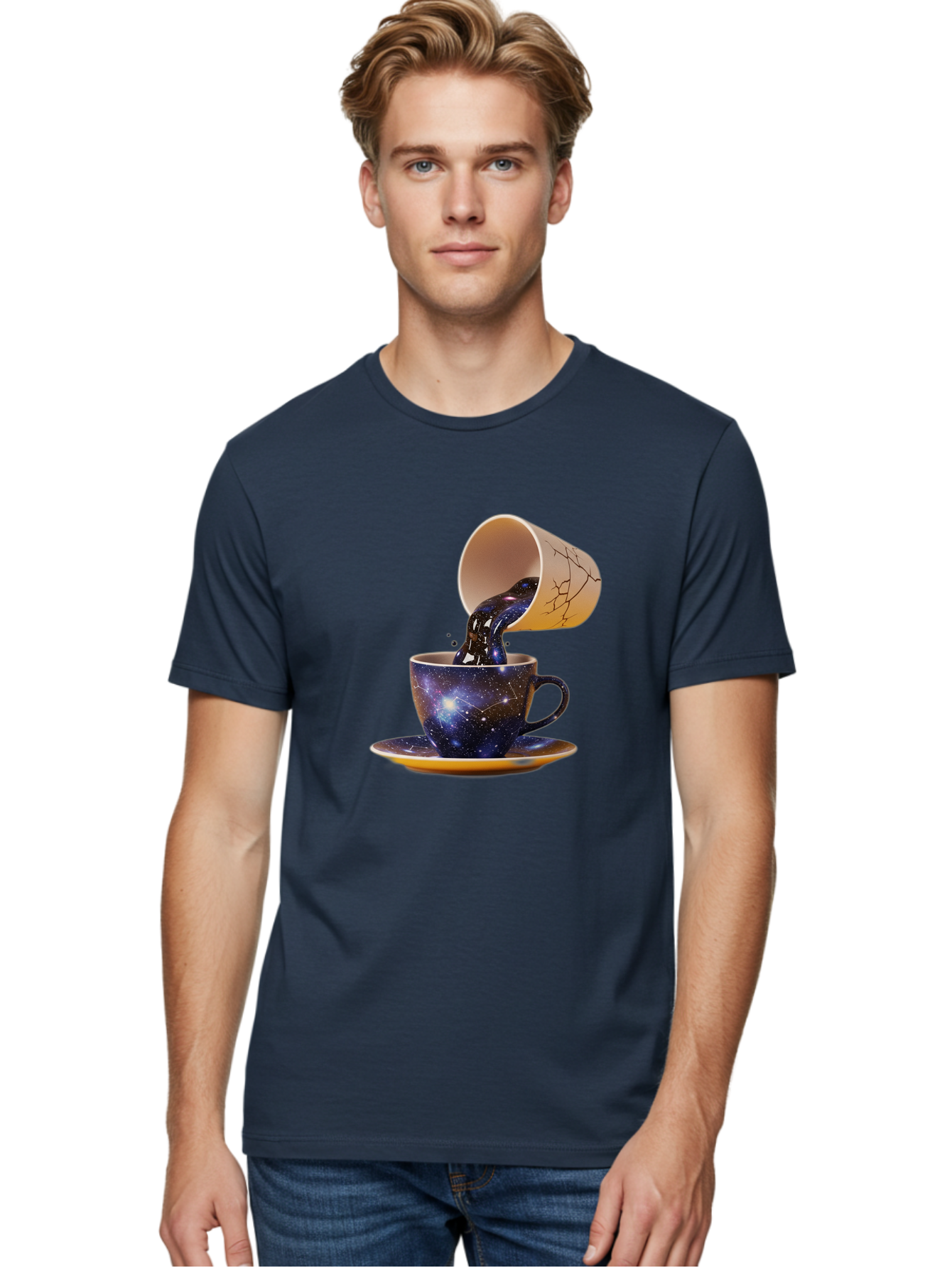 Kintsugi-Tea-Cup Men'S Graphic Tee, 100% Cotton, Comfortable Casual Summer Wear, Machine Washable, Vintage Camera, Old Camera, Antique Camera, Black Camera, Classic Photography, Photography Equipment, Nostalgic Device, Film Camera, Camera Art Bam716