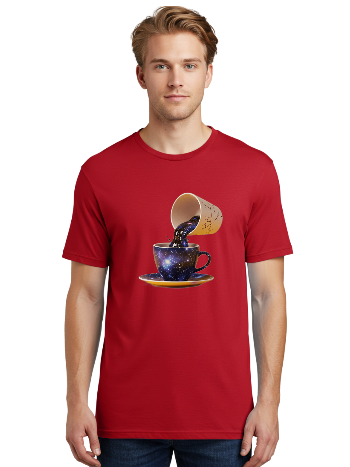 Kintsugi-Tea-Cup Men'S Graphic Tee, 100% Cotton, Comfortable Casual Summer Wear, Machine Washable, Vintage Camera, Old Camera, Antique Camera, Black Camera, Classic Photography, Photography Equipment, Nostalgic Device, Film Camera, Camera Art Bam716